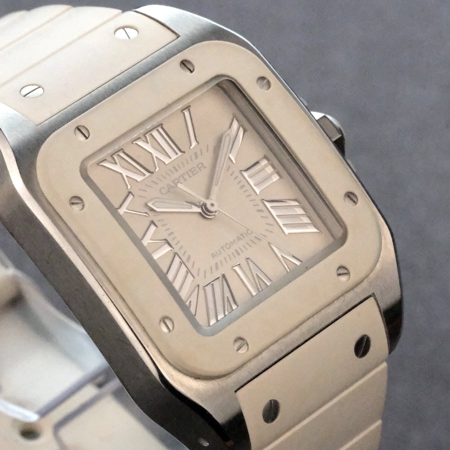 Cartier Santos 100 White Rubber 33m W20122U2