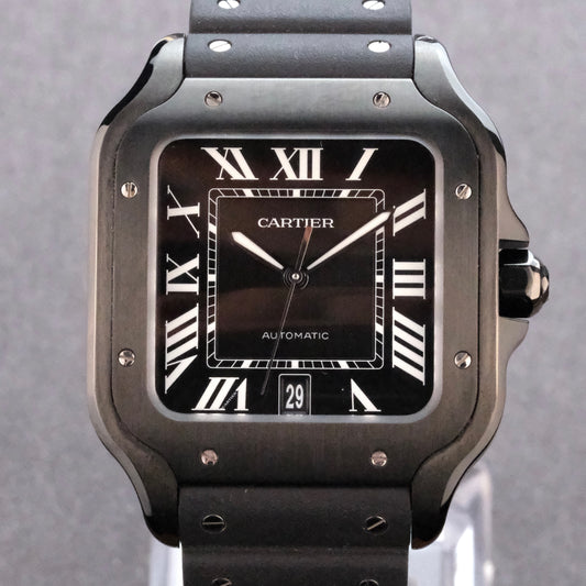 2023 Cartier Santos de Cartier Steel/ADLC Black WSSA0039 Full Set