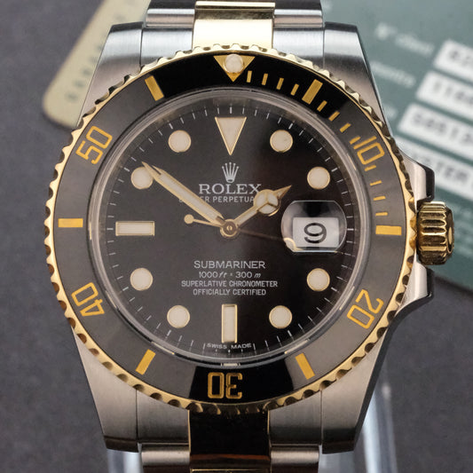 2013 Rolex Two Tone Submariner 116613LN with card