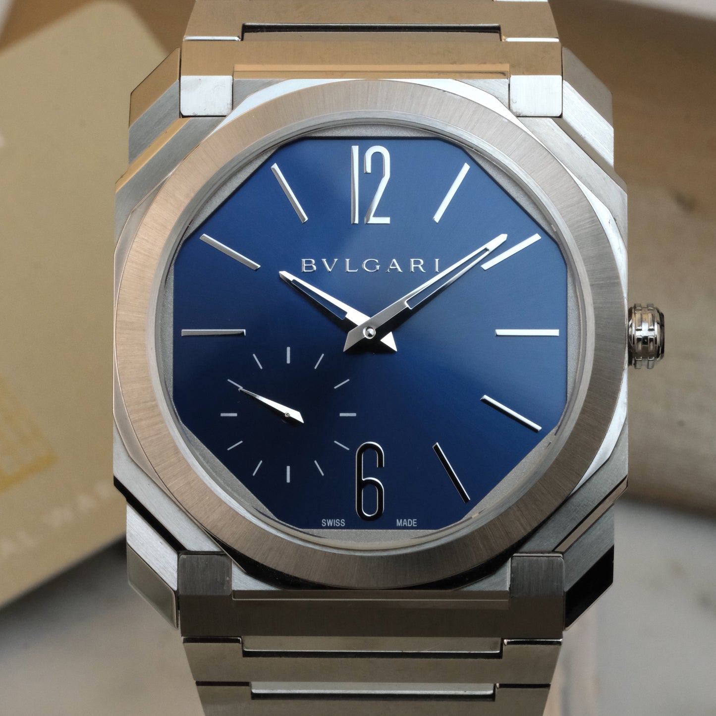 2022 Bulgari Octo Finissimo Steel Blue Dial 103431 | Full Set
