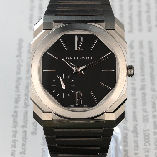 2022 Bulgari Octo Finissimo Steel, Black Dial, full set