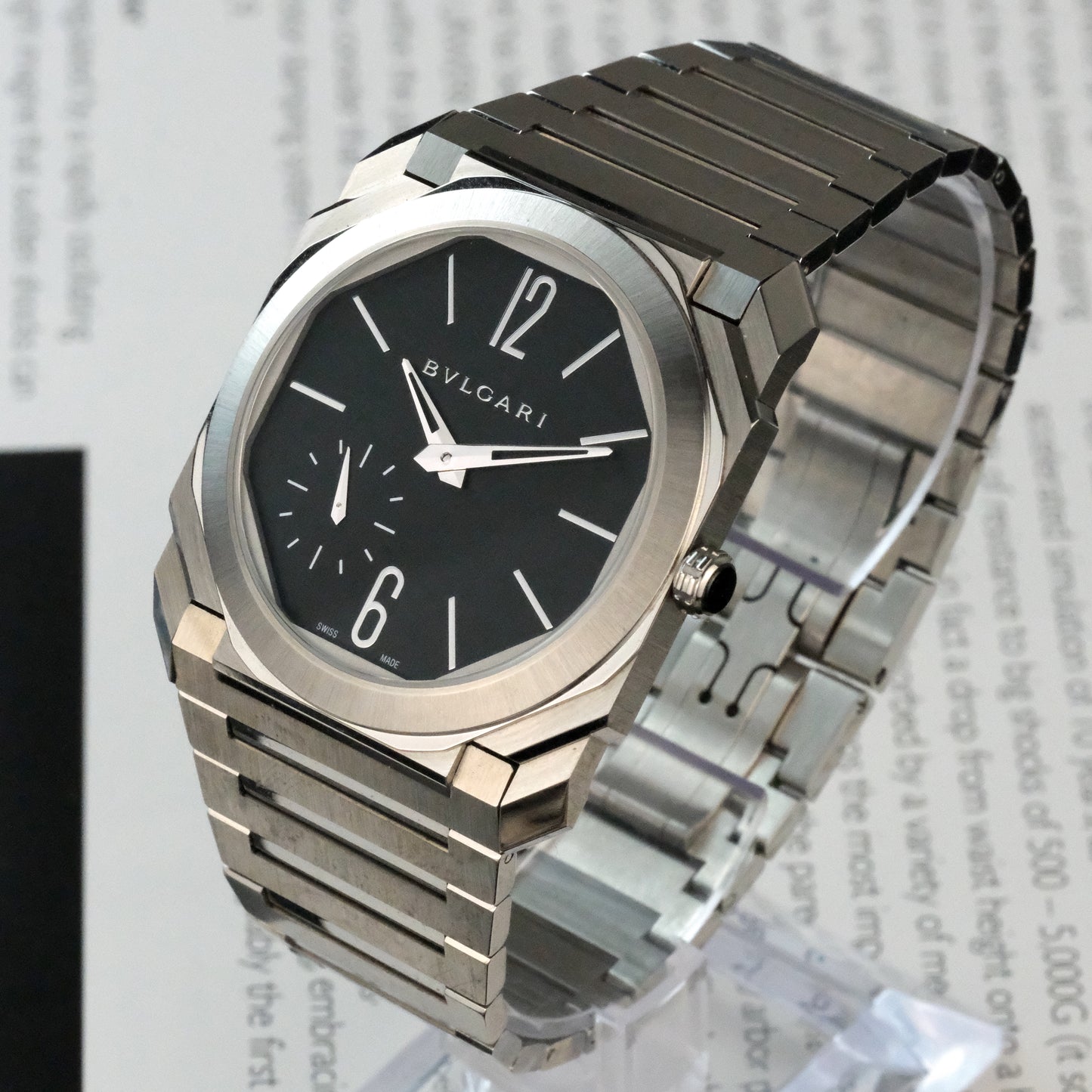 2022 Bulgari Octo Finissimo Steel, Black Dial, full set