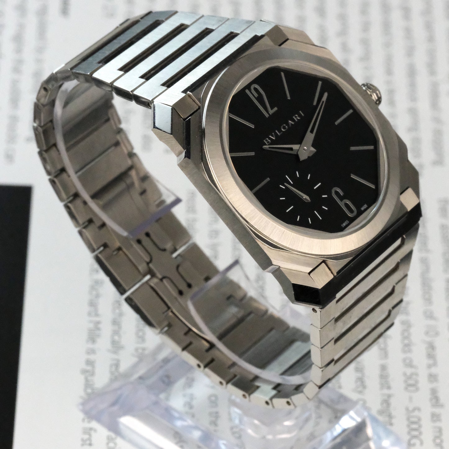 2022 Bulgari Octo Finissimo Steel, Black Dial, full set