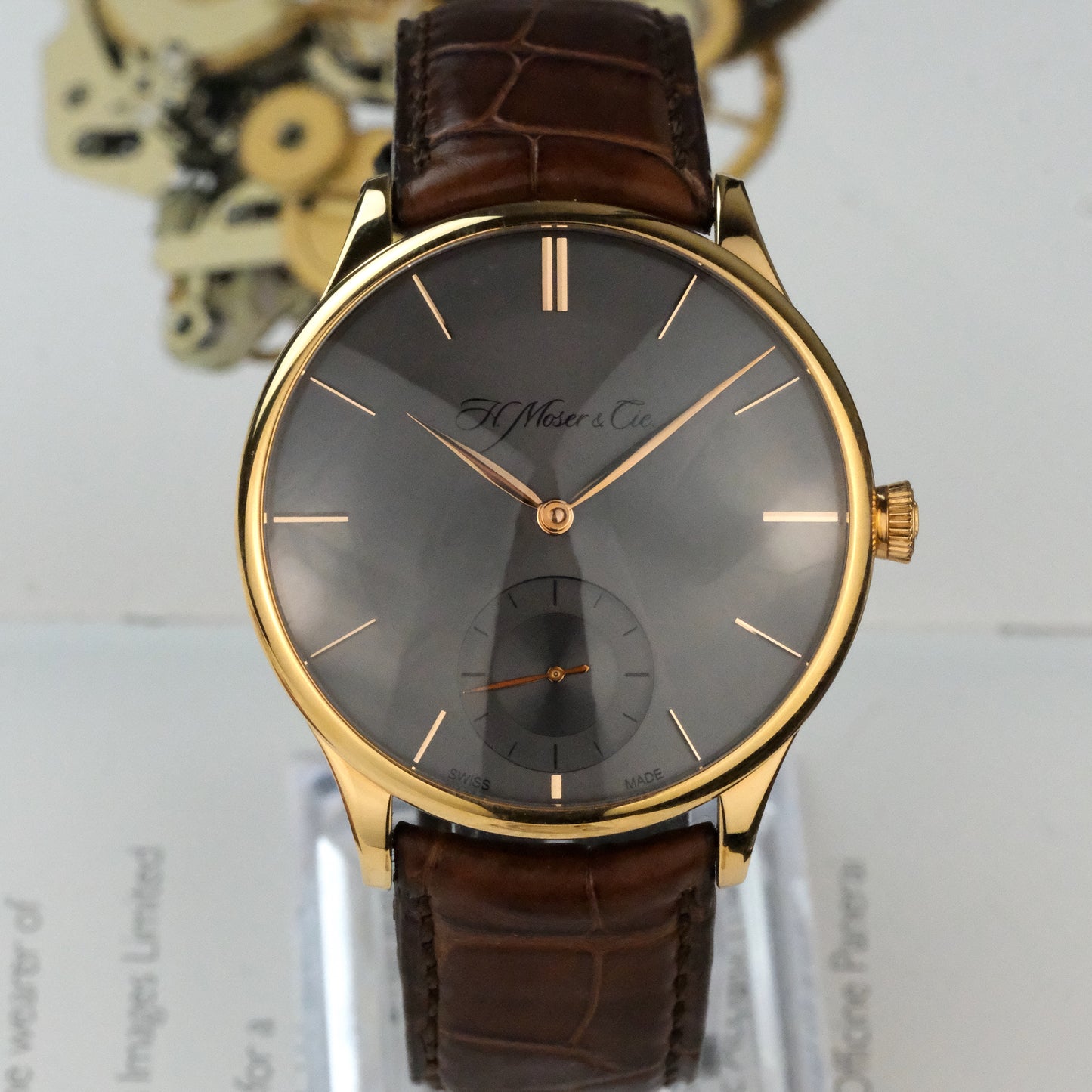 H. Moser & Cie Venturer Small Seconds Rose Gold Ardoise, 2327-0402, Full set