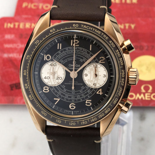 Omega Speedmaster Chronoscope Bronze Gold | 329.92.43.51.10.001 | Cards