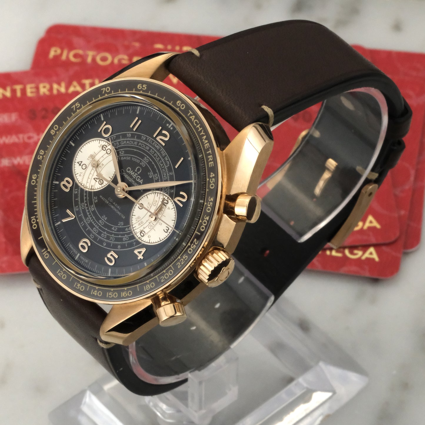 Omega Speedmaster Chronoscope Bronze Gold | 329.92.43.51.10.001 | Cards