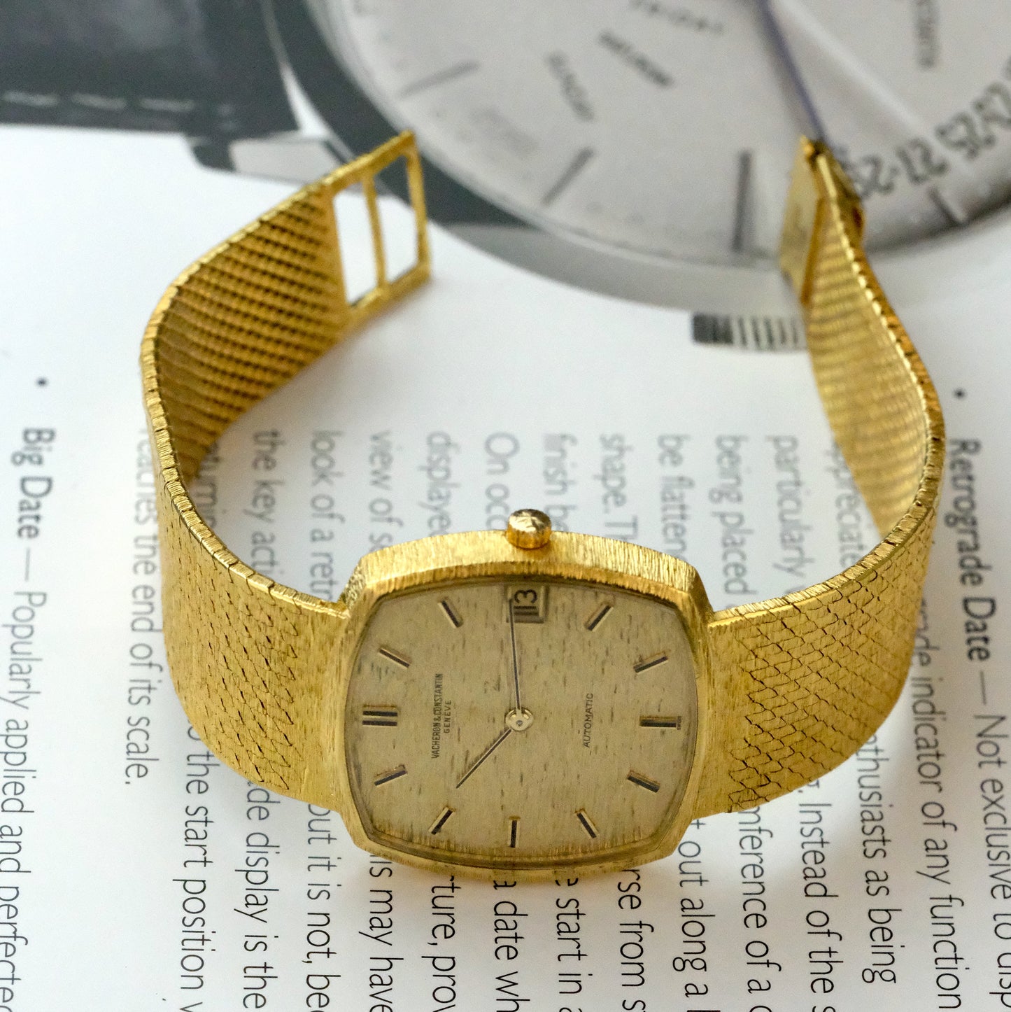 1970's Vacheron Constantin Automatic Cushion Case in 18k gold, ref 7391, serviced 2024