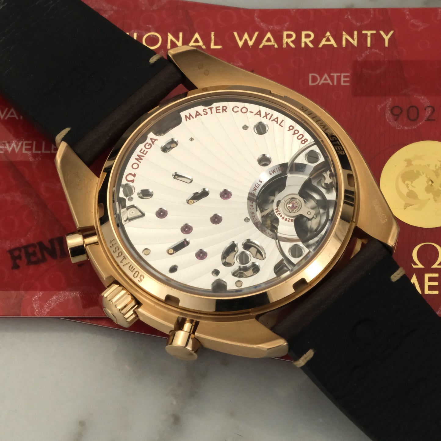 Omega Speedmaster Chronoscope Bronze Gold | 329.92.43.51.10.001 | Cards