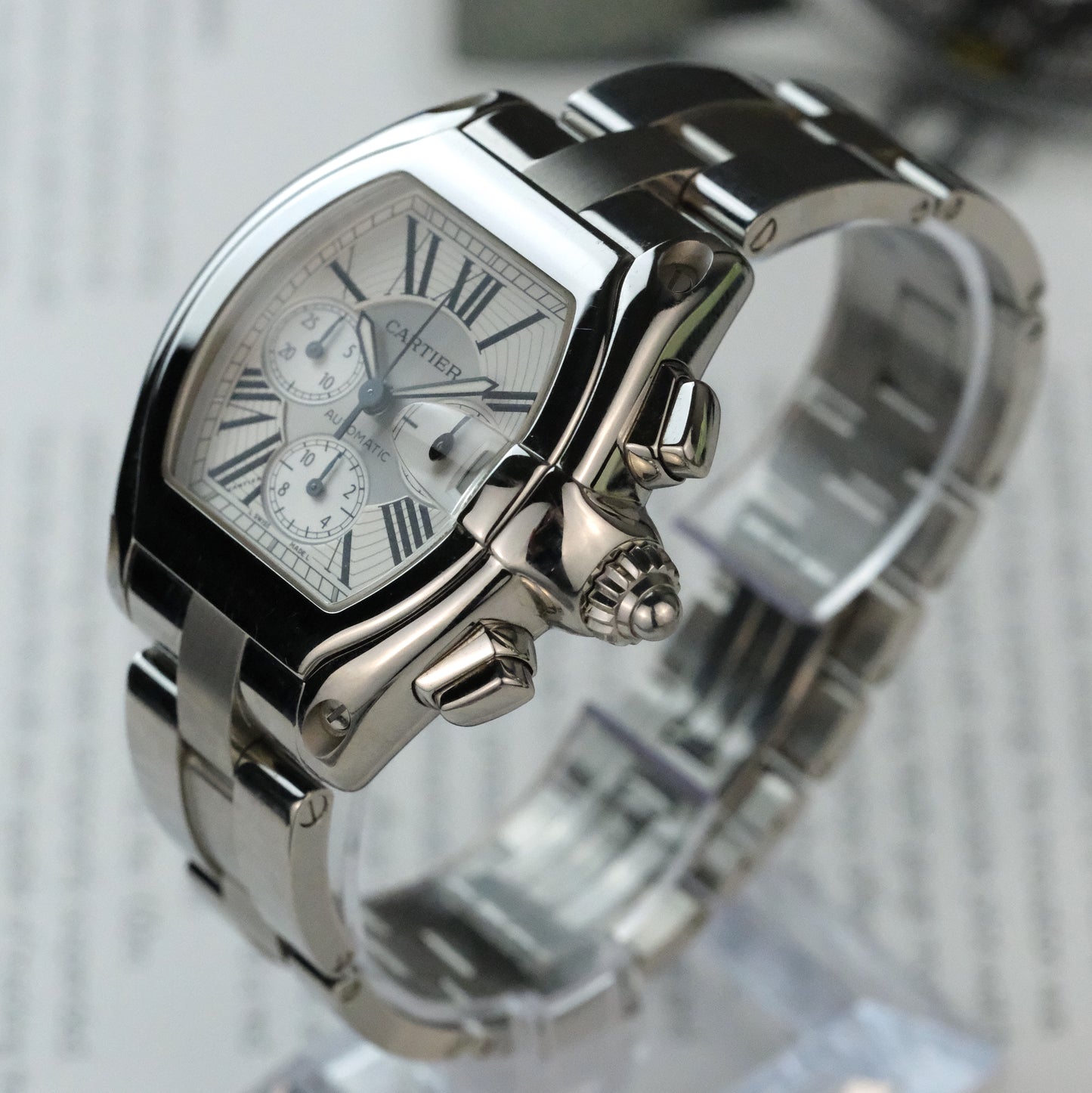 2008 Cartier Roadster XL Chronograph, W62020X6, with papers