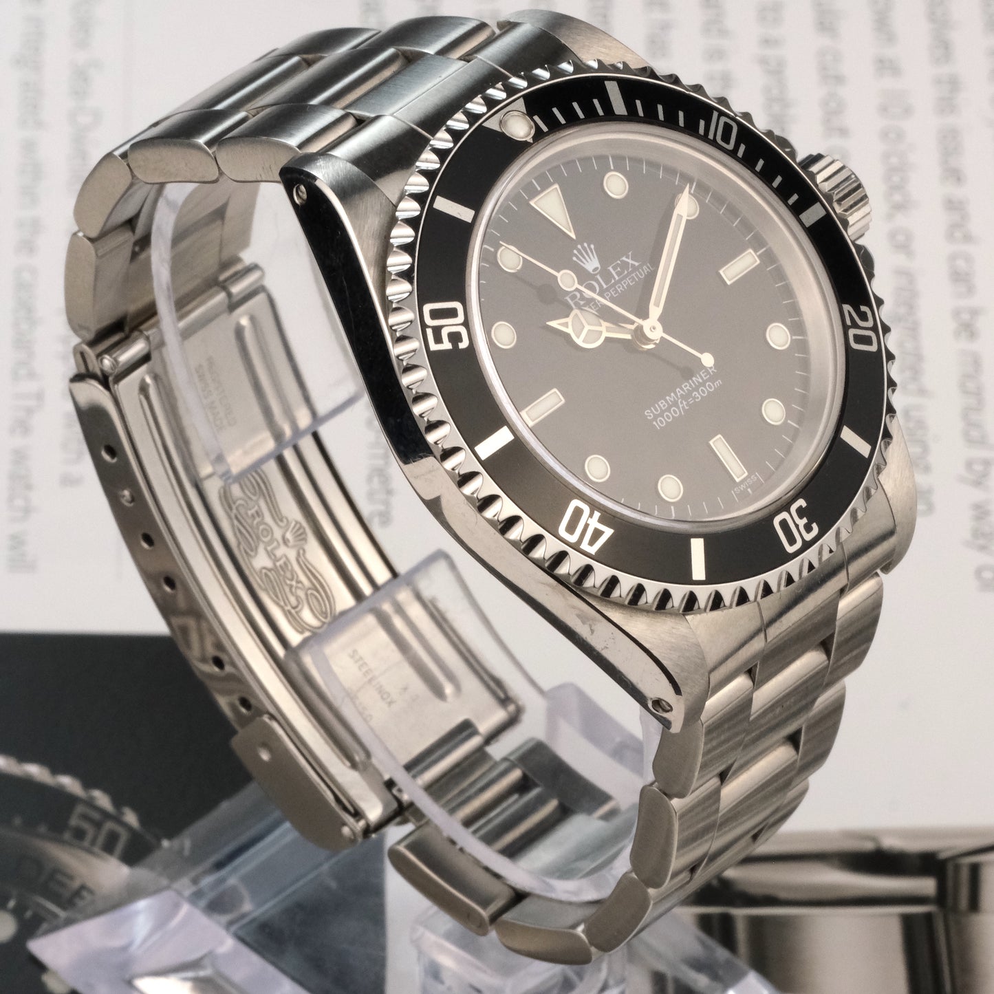 Circa 1999 Rolex Submariner 14060 with original box and papers