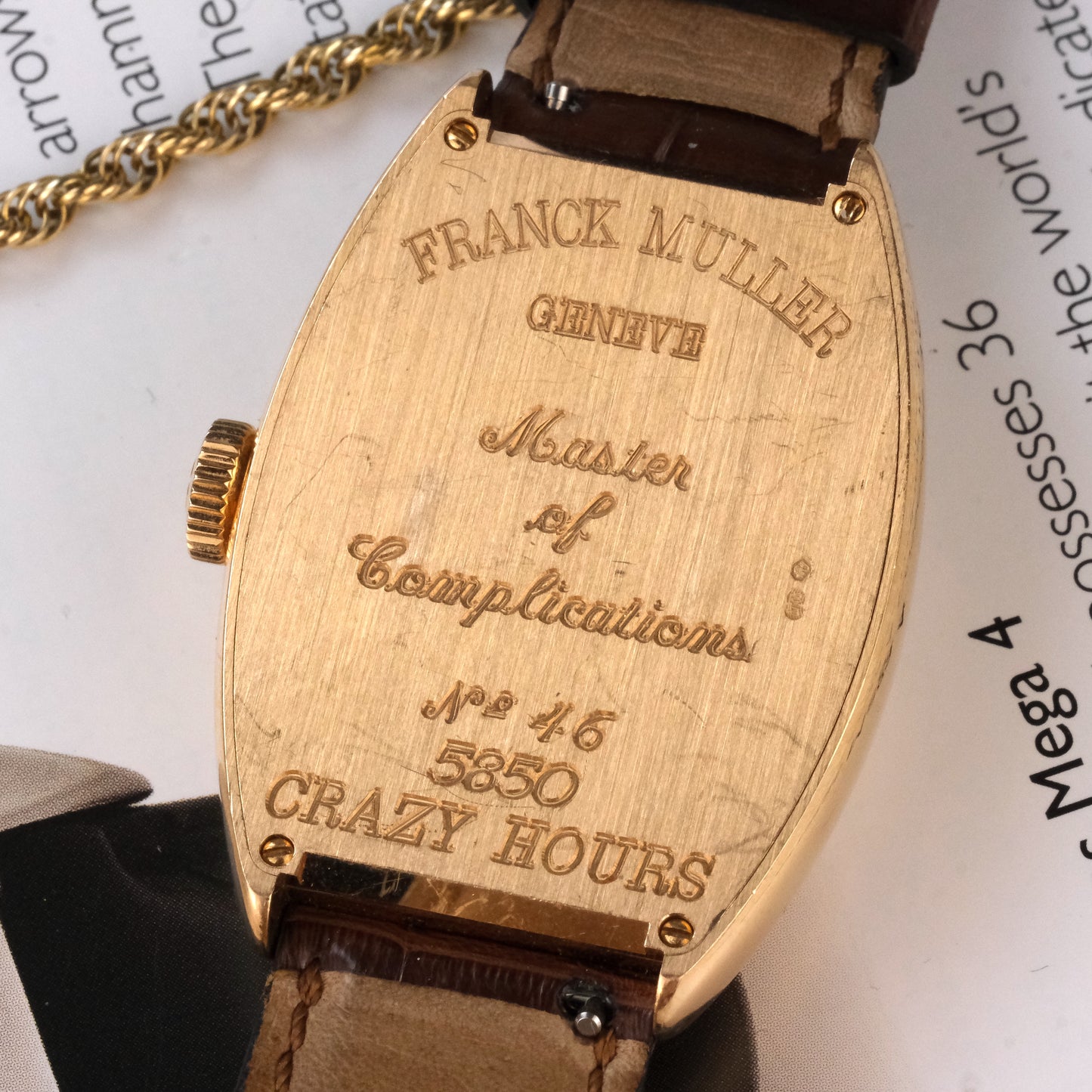 Franck Muller 5850 Crazy Hours, 2024 service receipt