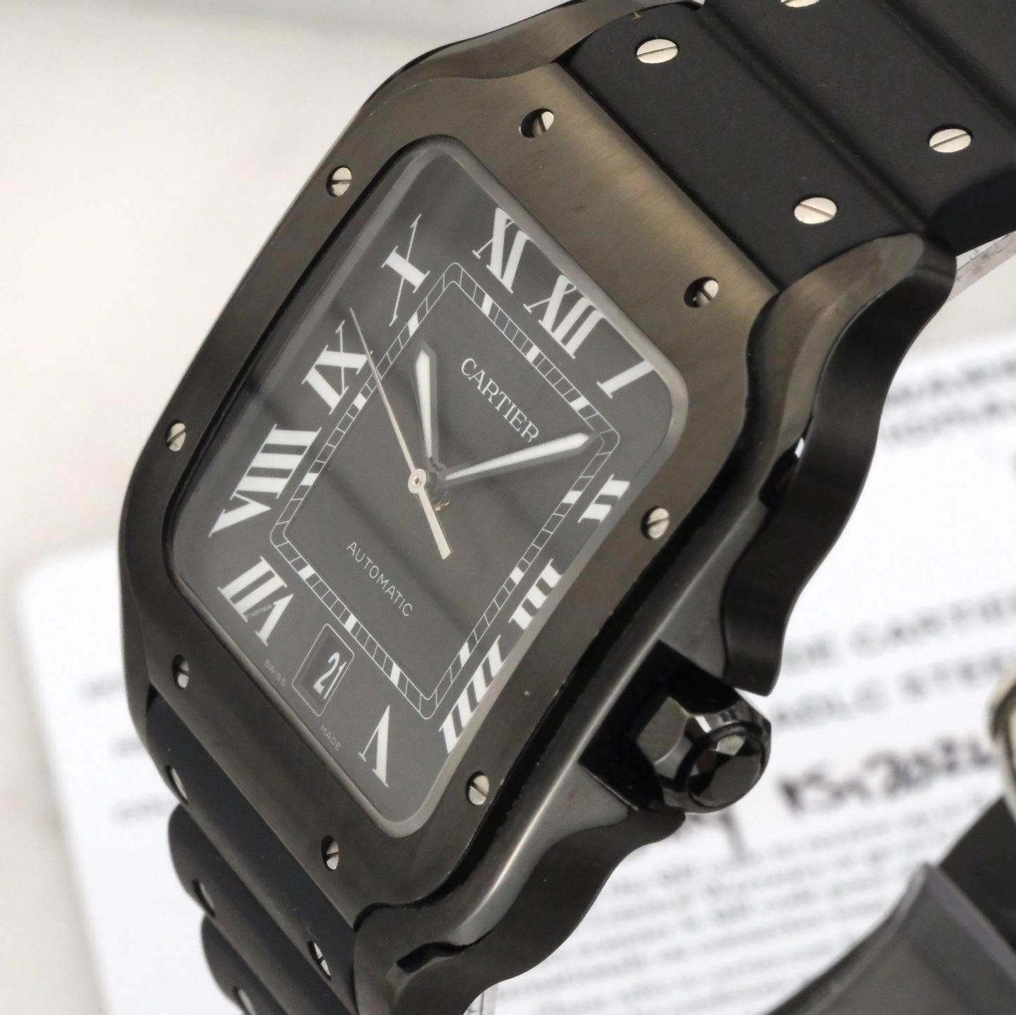 2024 Cartier Santos de Cartier Steel/ADLC Black | WSSA0039 | Full Set