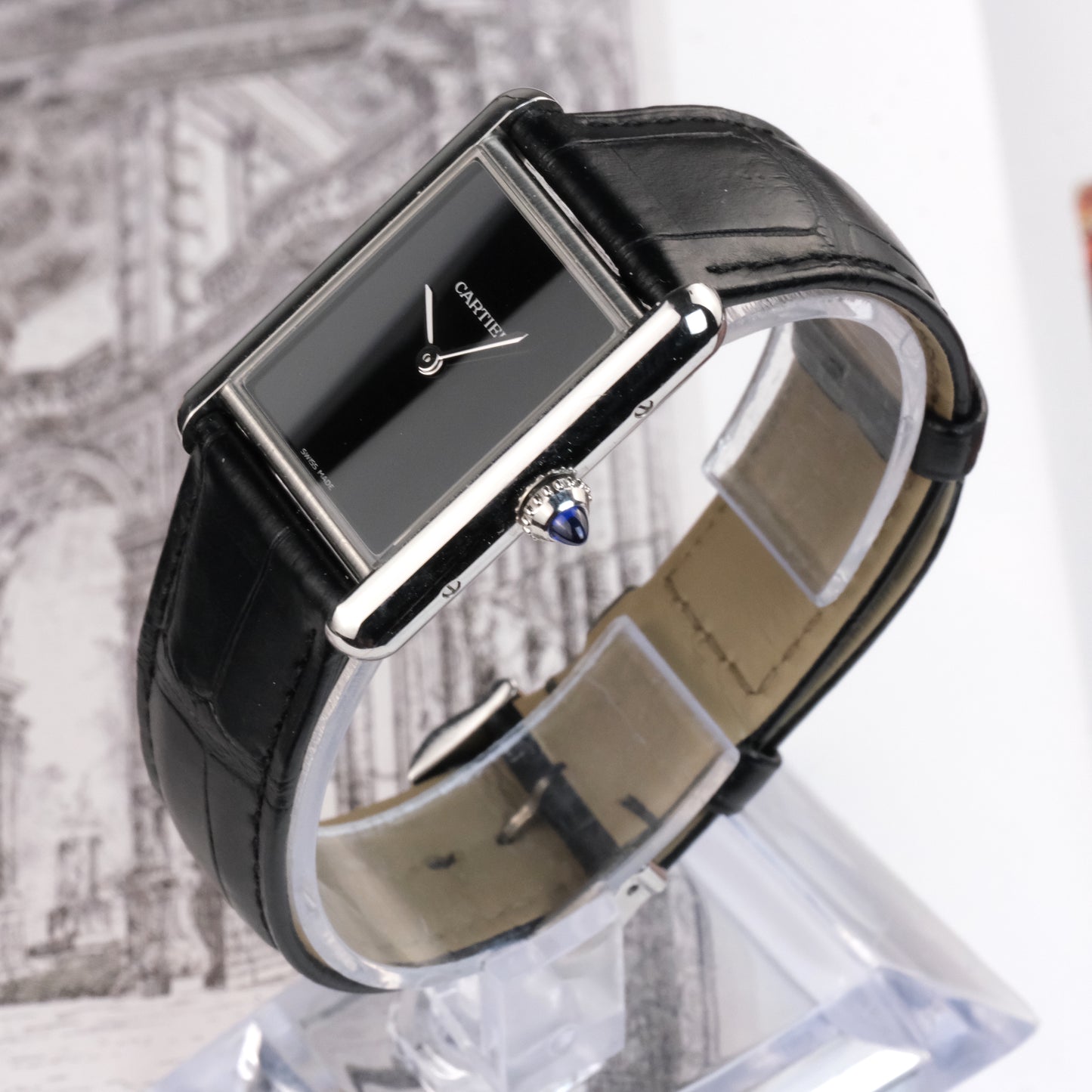 Cartier Tank Must Black WSTA0072, box and warranty