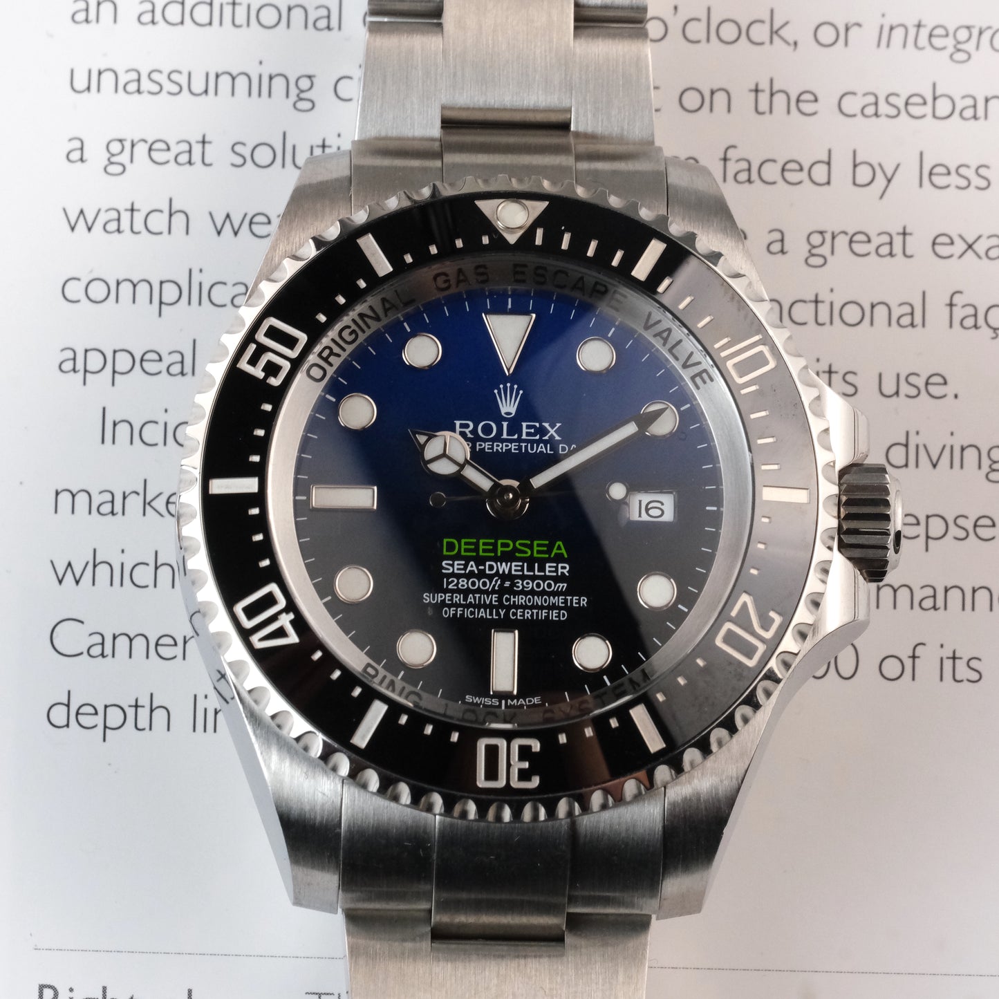 2015 Rolex Sea Dweller Deepsea 116660 James Cameron Full Kit