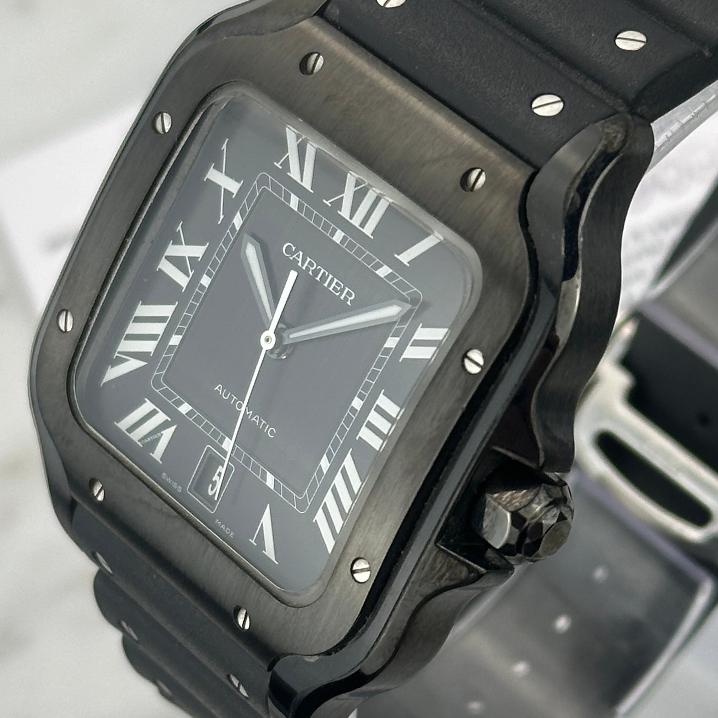 2020 Cartier Santos de Cartier Steel/ADLC Black | WSSA0039 | Full Set