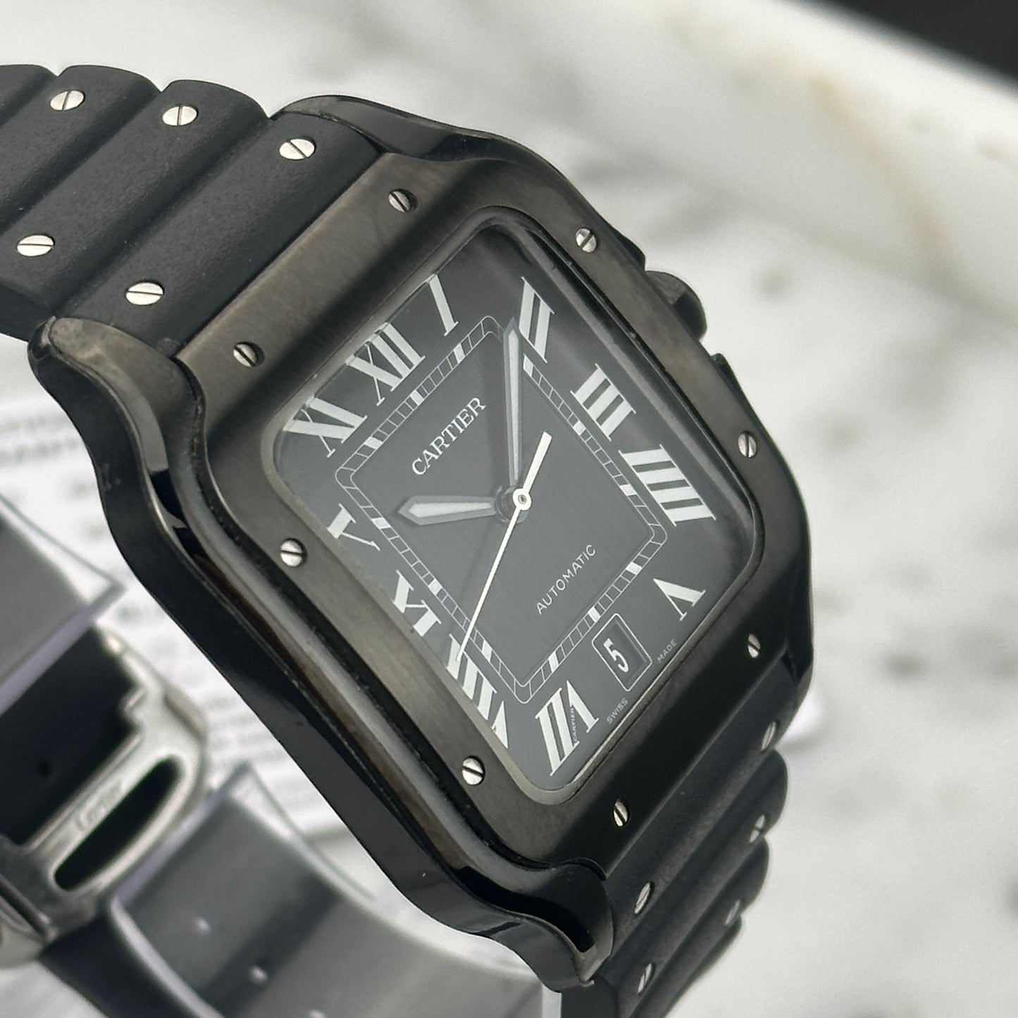 2020 Cartier Santos de Cartier Steel/ADLC Black | WSSA0039 | Full Set