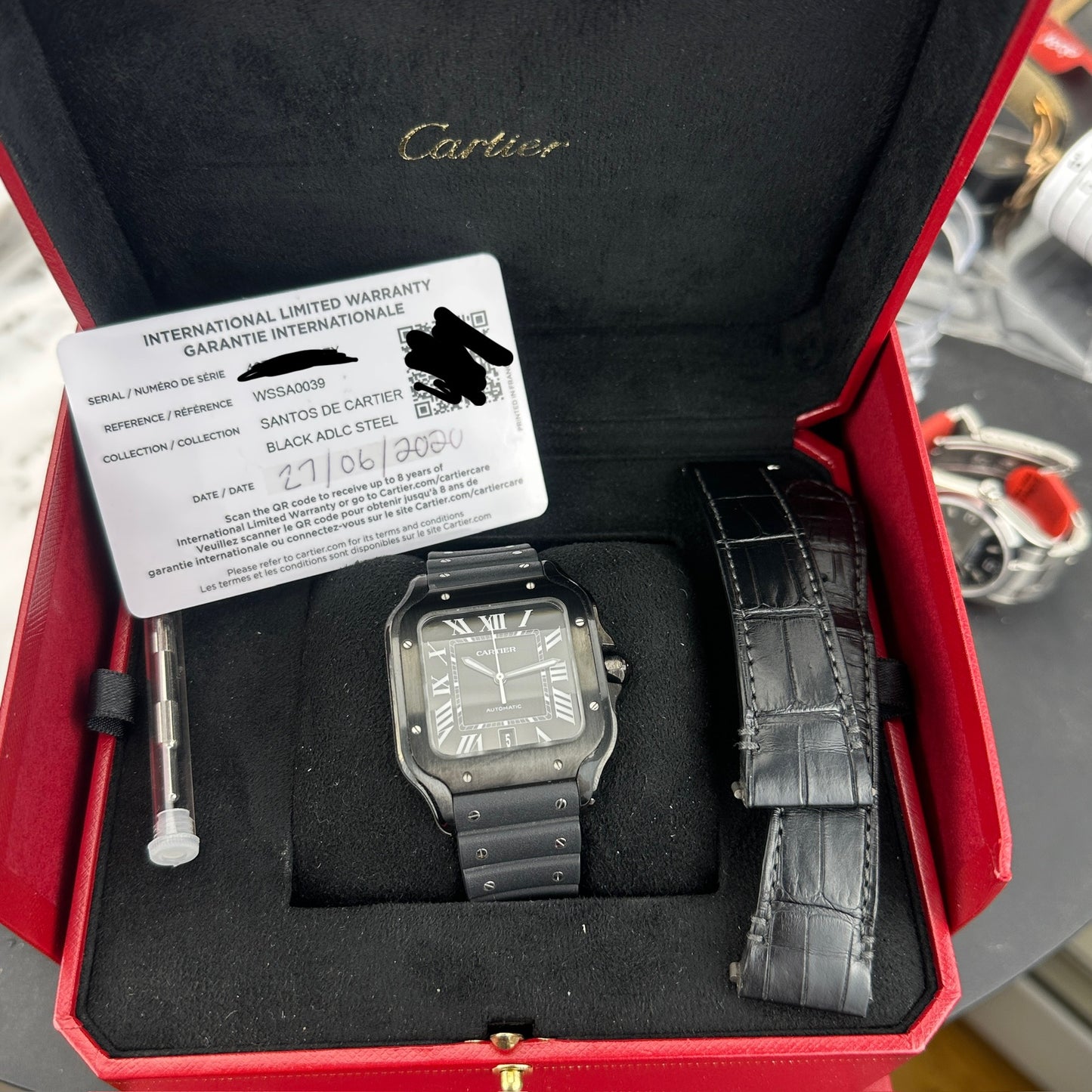 2020 Cartier Santos de Cartier Steel/ADLC Black | WSSA0039 | Full Set