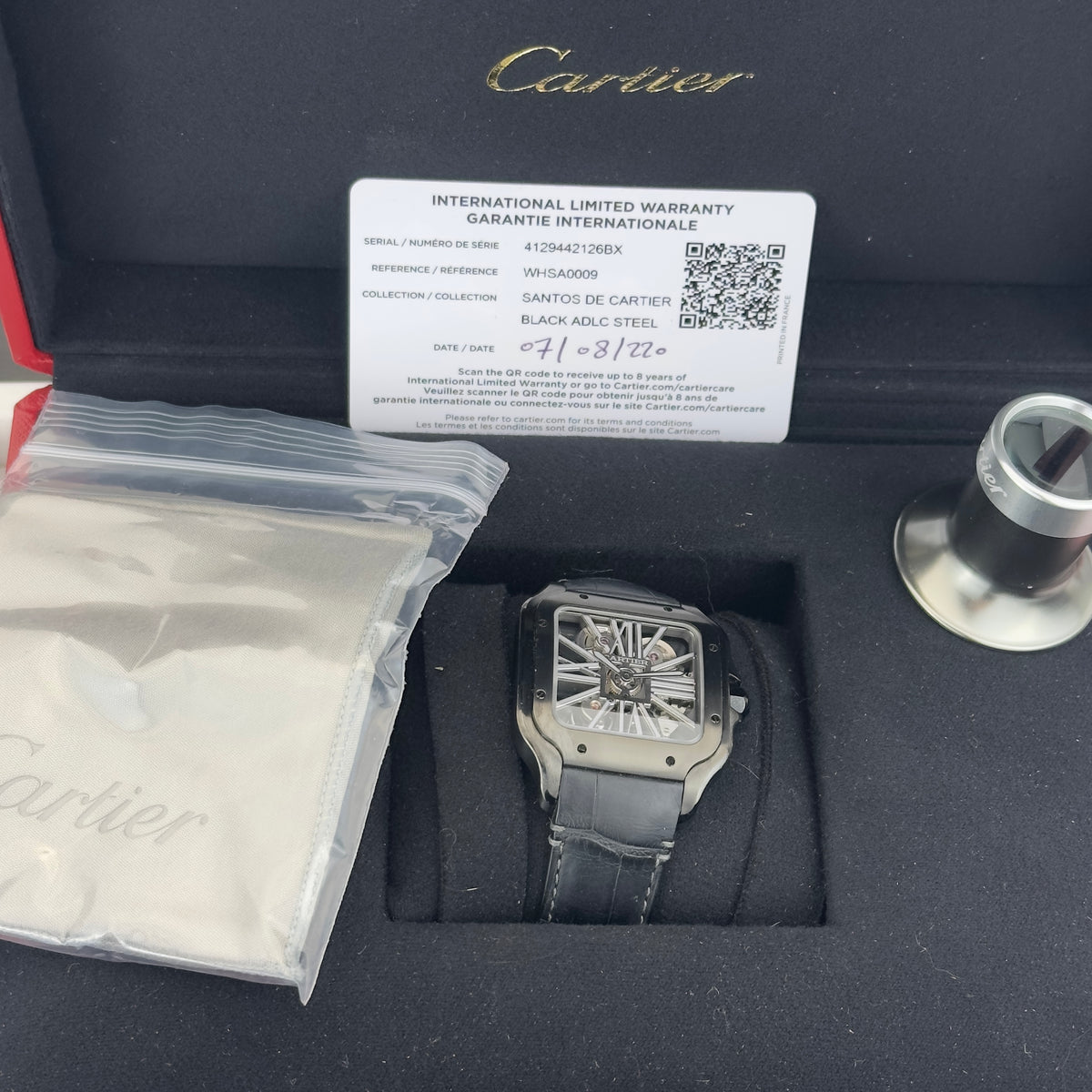 2022 Cartier Santos de Cartier Skeleton ADLC "Noctambule" | WHSA0009 | Full Set