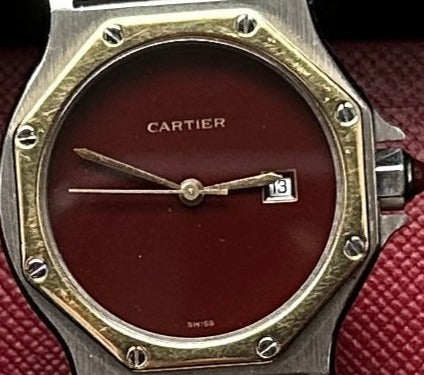 Rare Burgundy Dial Cartier Santos 2966