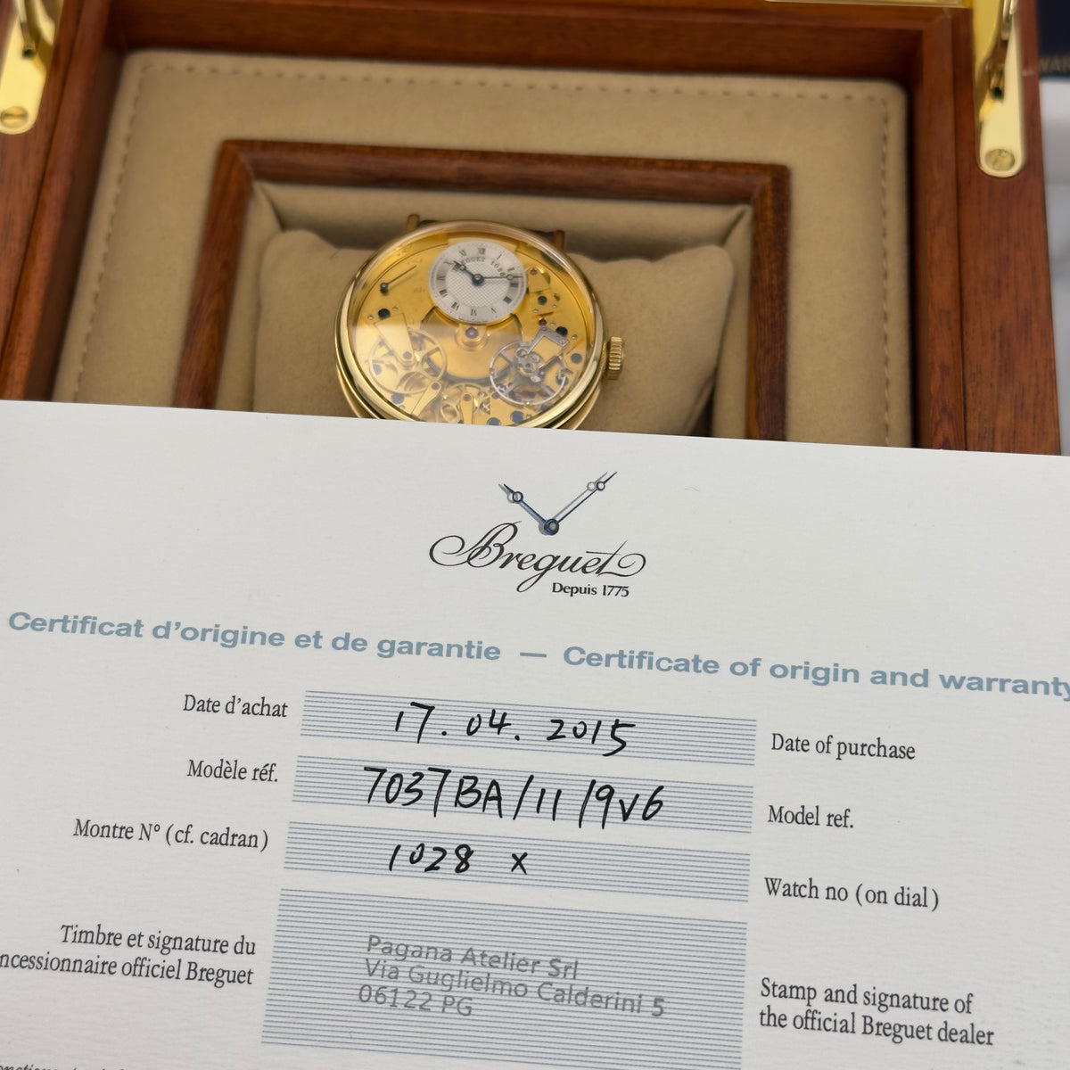 2015 Breguet Tradition Automatic Retrograde Seconds | 7037BA/11/9V6 | Box & Papers