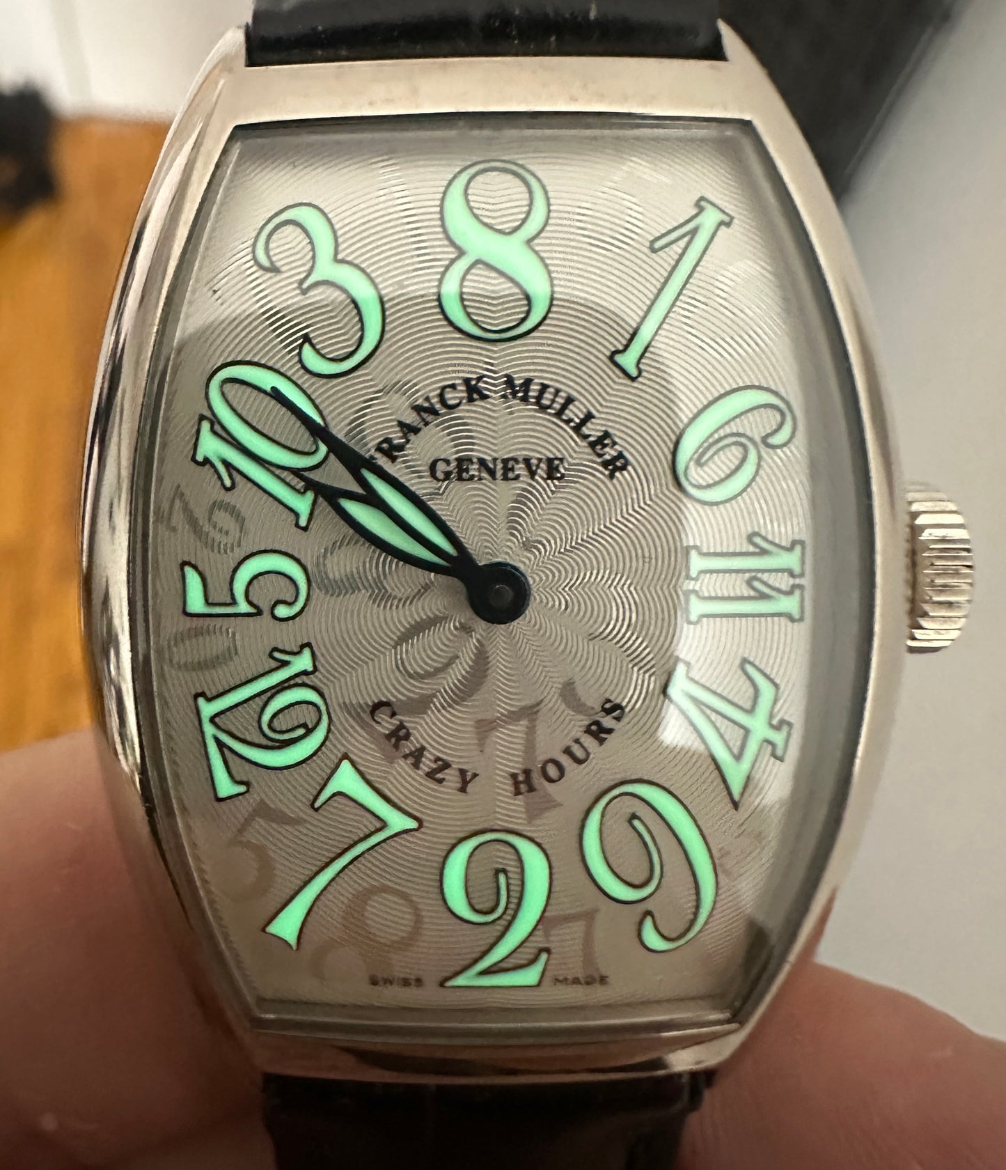 Franck Muller 5850 Crazy Hours, White Gold, Box, papers, OG buckle