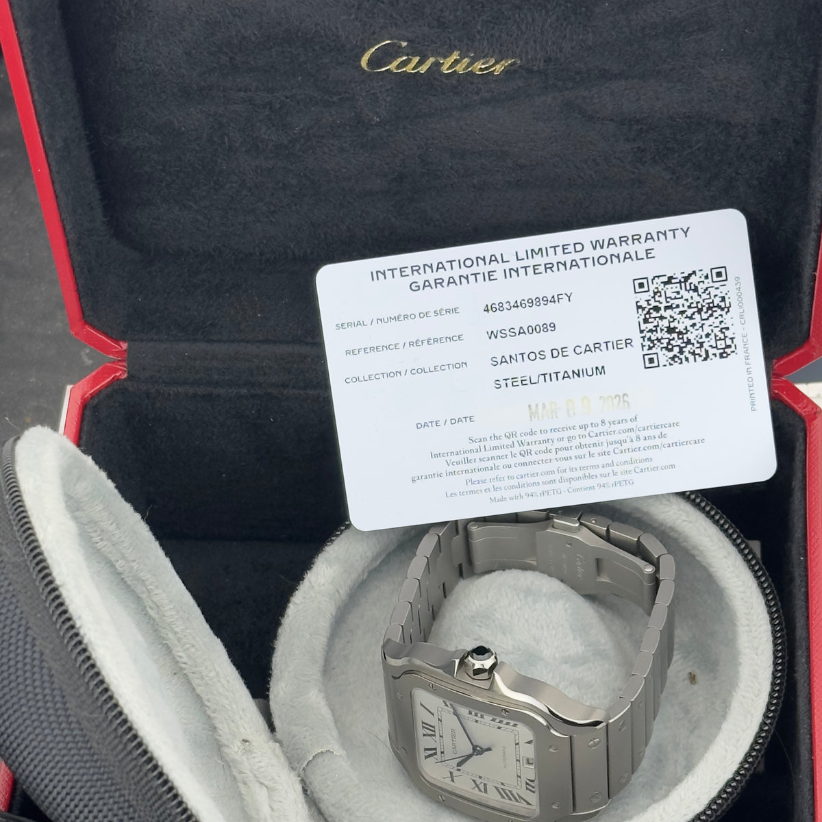 2026 Cartier Santos de Cartier Large Titanium | WSSA0089 | Box & Papers