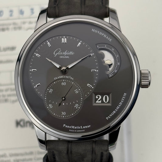 Glashütte Original PanomaticLunar Grey | 1-90-02-43-32-62 | Box & Papers