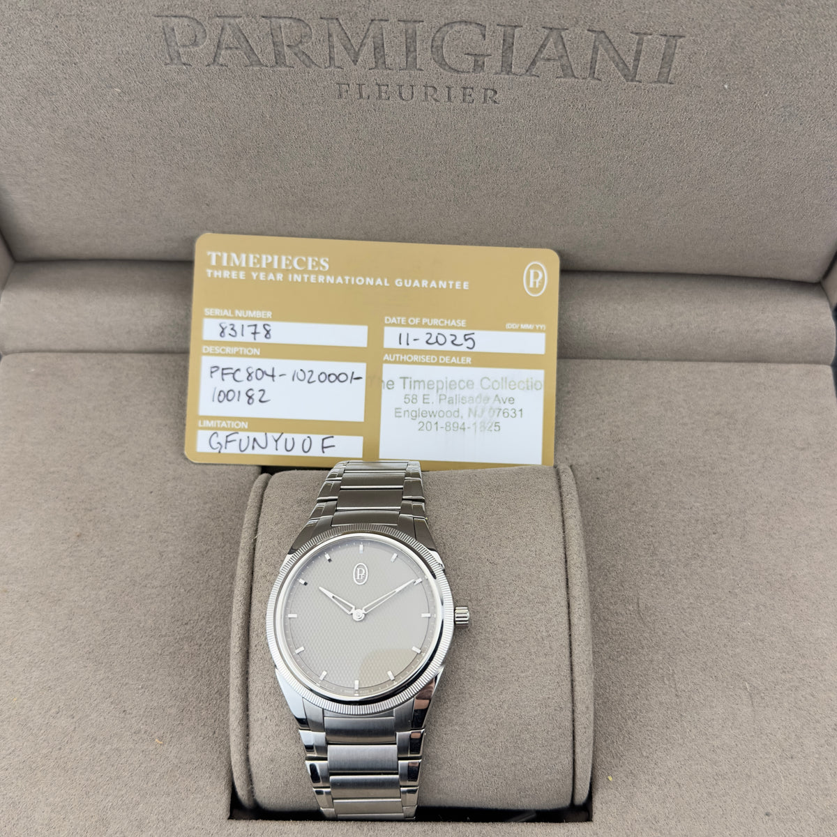 2025 Parmigiani Fleurier Tonda PF Automatic 36 Silver Sand | PFC804-1020001-100182 | Full Set