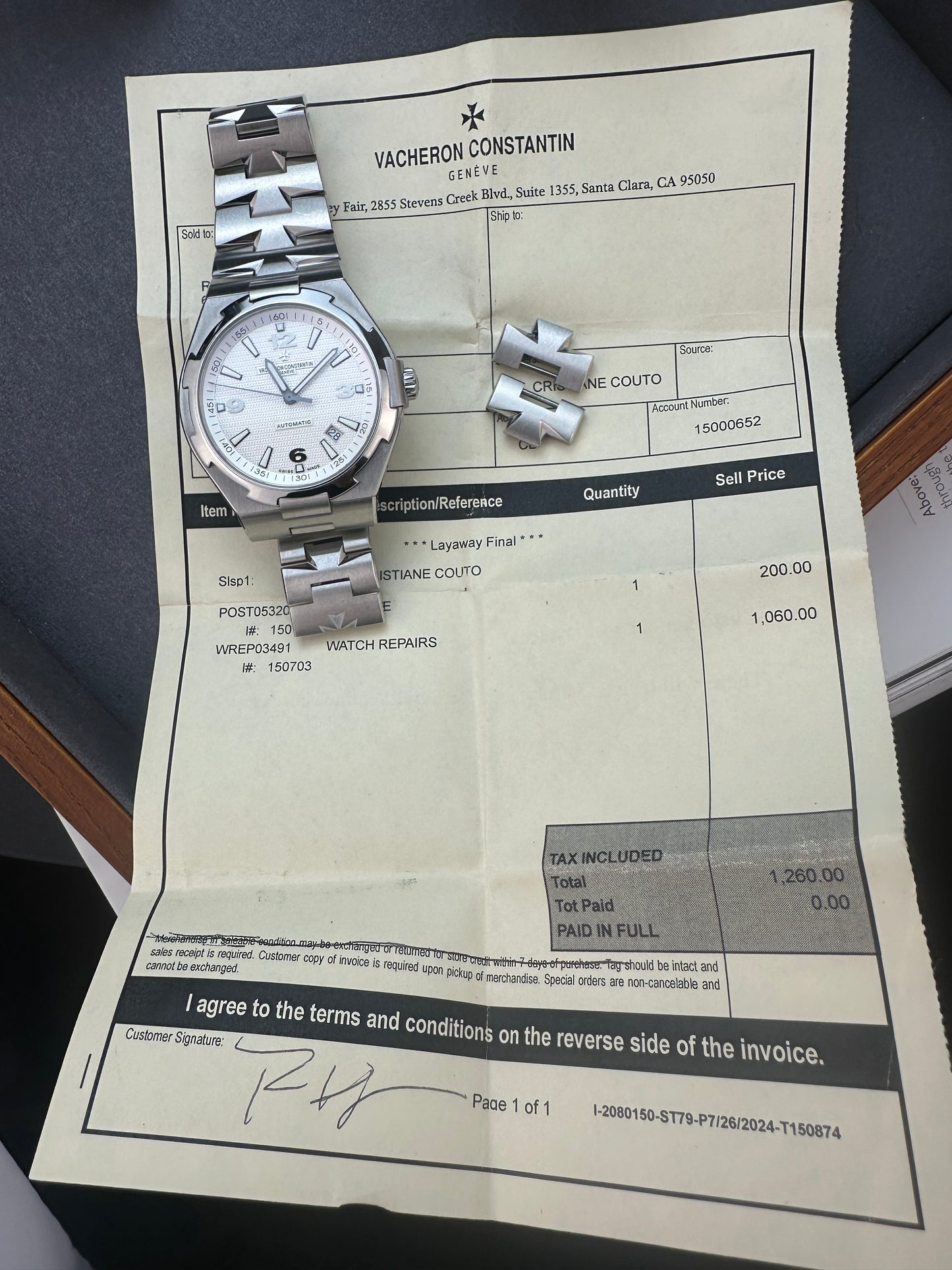 Vacheron Constantin Overseas Gen 2, ref 47040/B01A-9093, 2024 Service papers