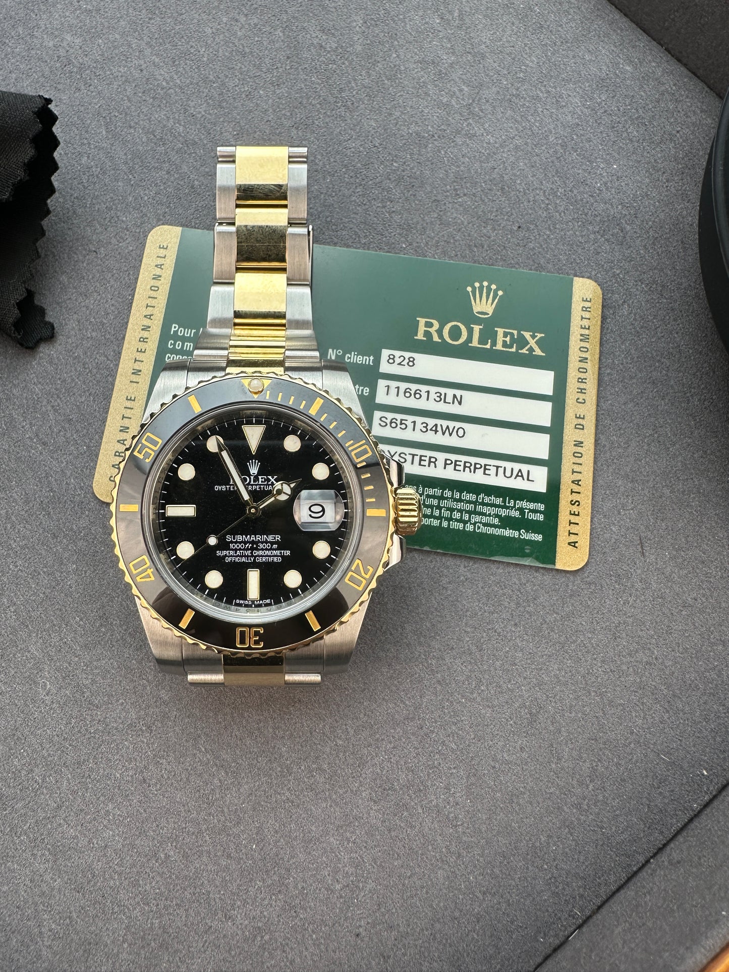 2013 Rolex Two Tone Submariner 116613LN with card