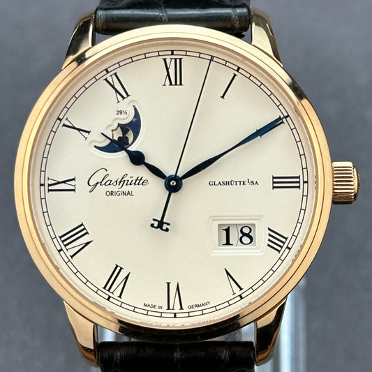 2015 Rose Gold Glashütte Original Senator Excellence Panorama Date Moonphase, 100-04-32-15-04, Full Kit