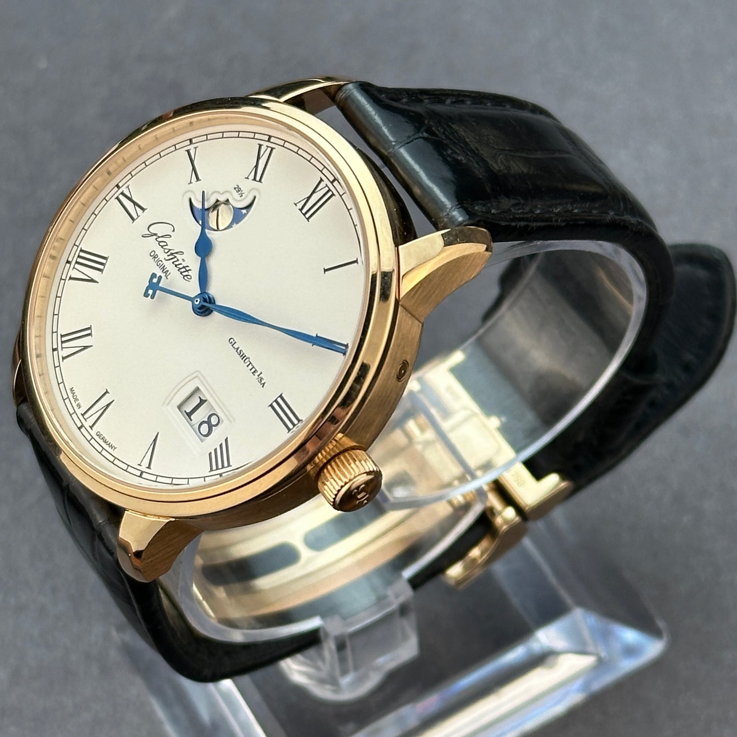 2015 Rose Gold Glashütte Original Senator Excellence Panorama Date Moonphase, 100-04-32-15-04, Full Kit