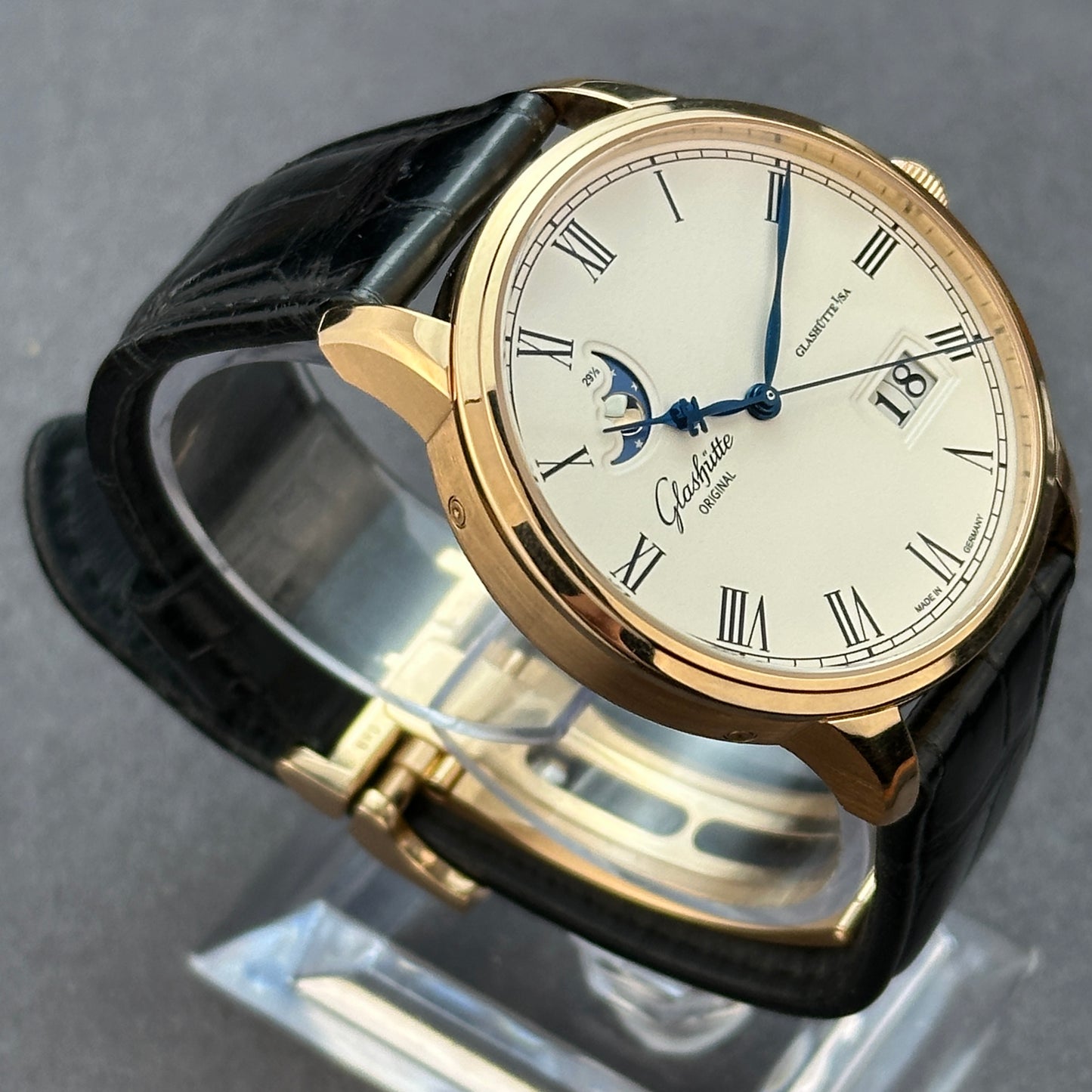 2015 Rose Gold Glashütte Original Senator Excellence Panorama Date Moonphase, 100-04-32-15-04, Full Kit