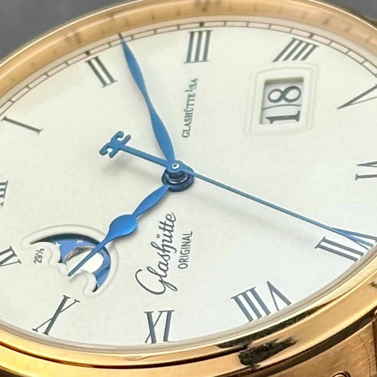 2015 Rose Gold Glashütte Original Senator Excellence Panorama Date Moonphase, 100-04-32-15-04, Full Kit