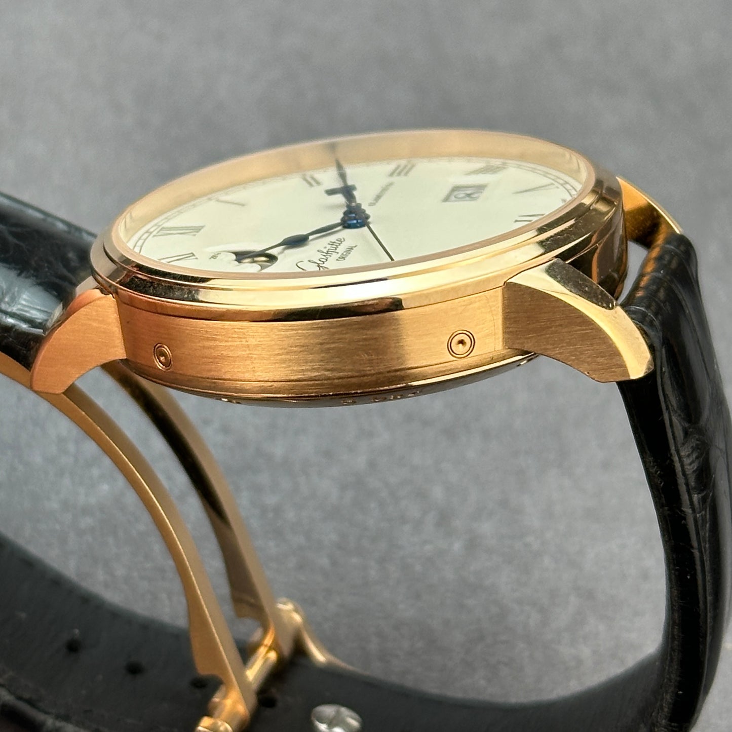 2015 Rose Gold Glashütte Original Senator Excellence Panorama Date Moonphase, 100-04-32-15-04, Full Kit