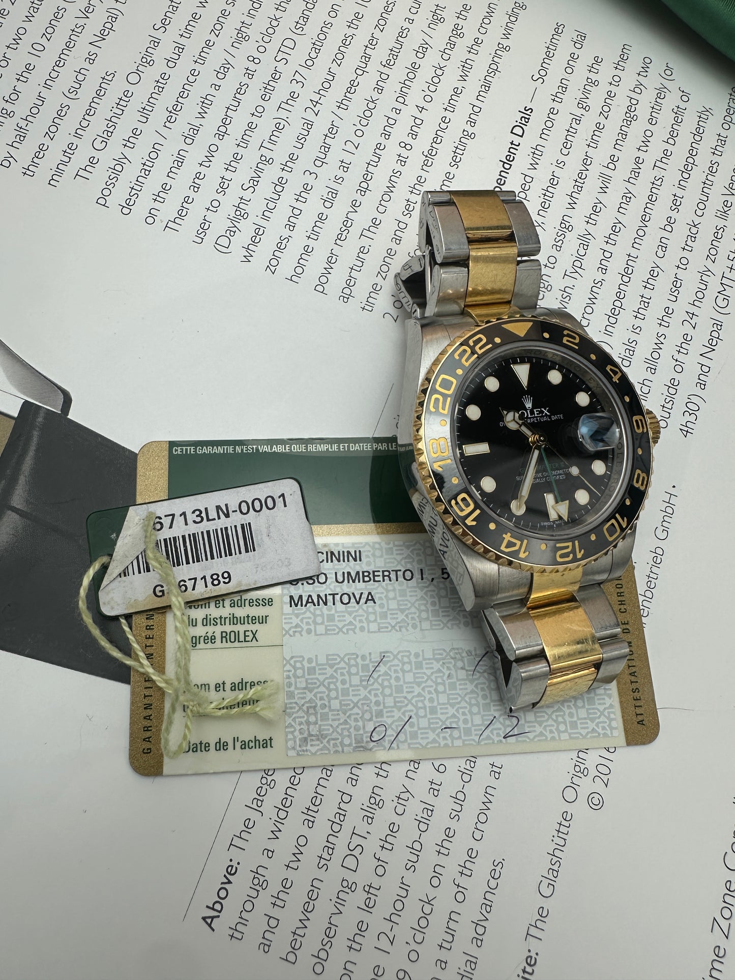 2012 Rolex GMT Master II 116713LN with card