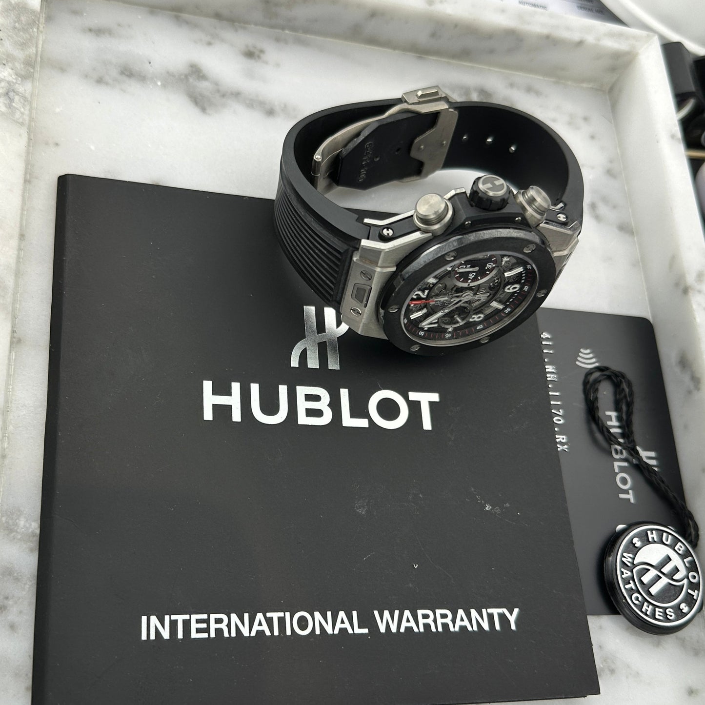 2016 Hublot Big Bang Unico Titanium Ceramic | 411.NM.1170.RX | Box and Papers