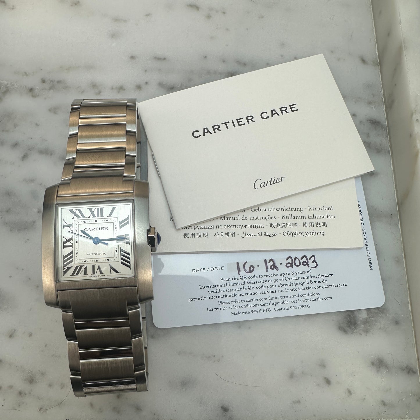 2023 Cartier Tank Française WSTA0067 with card