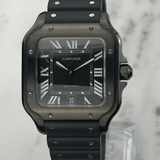 2020 Cartier Santos de Cartier Steel/ADLC Black | WSSA0039 | Box and papers