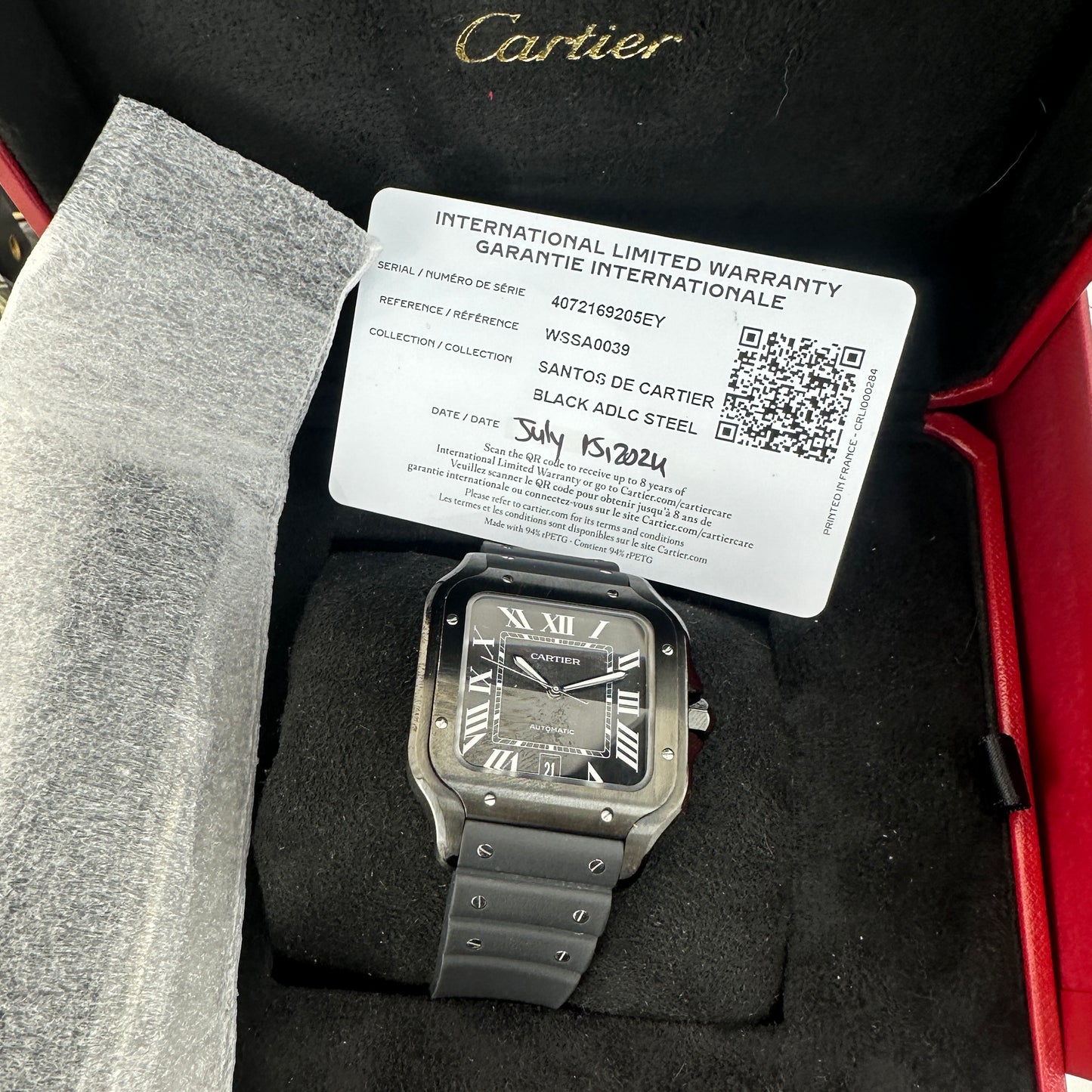 2024 Cartier Santos de Cartier Steel/ADLC Black | WSSA0039 | Full Set