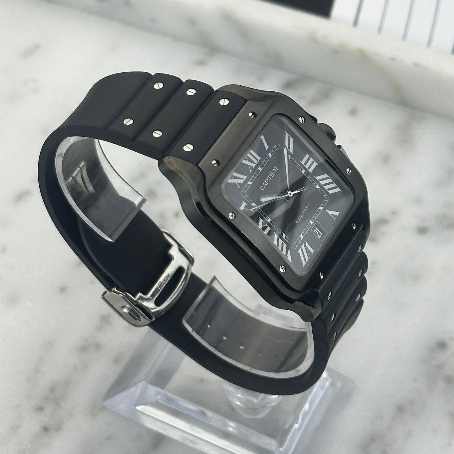 2024 Cartier Santos de Cartier Steel/ADLC Black | WSSA0039 | Full Set