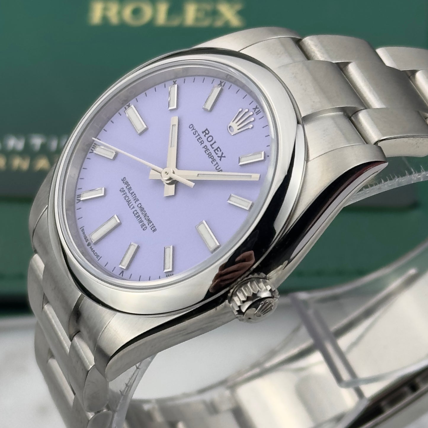 2025 Rolex Oyster Perpetual 34 Lavender Dial | 124200 | Card