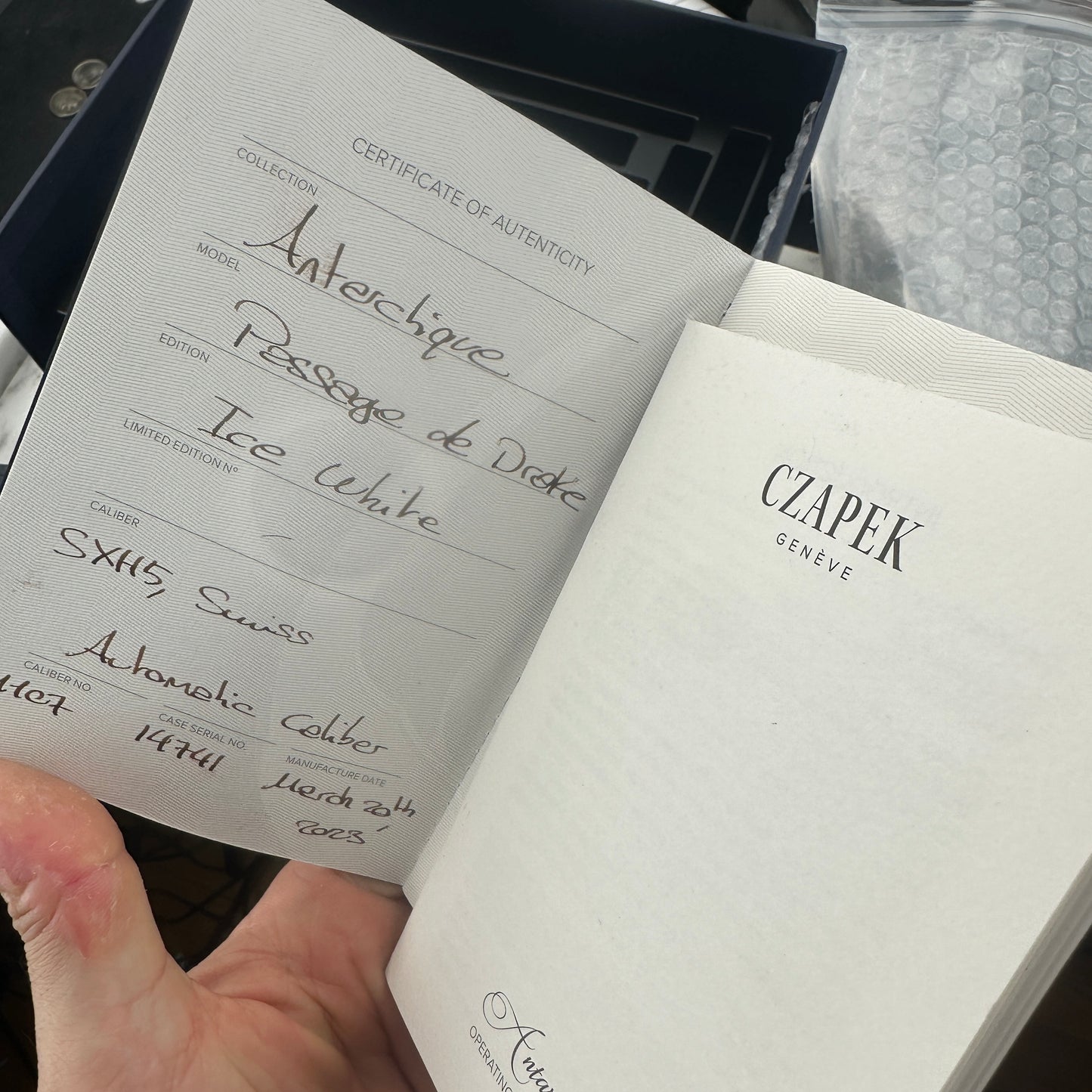 2023 Czapek Antarctique Passage de Drake Ice White | 1510-RT-12 | Full Set