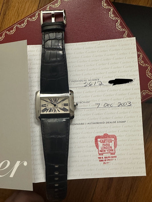 2003 Cartier Tank Divan 2612 with box and papers