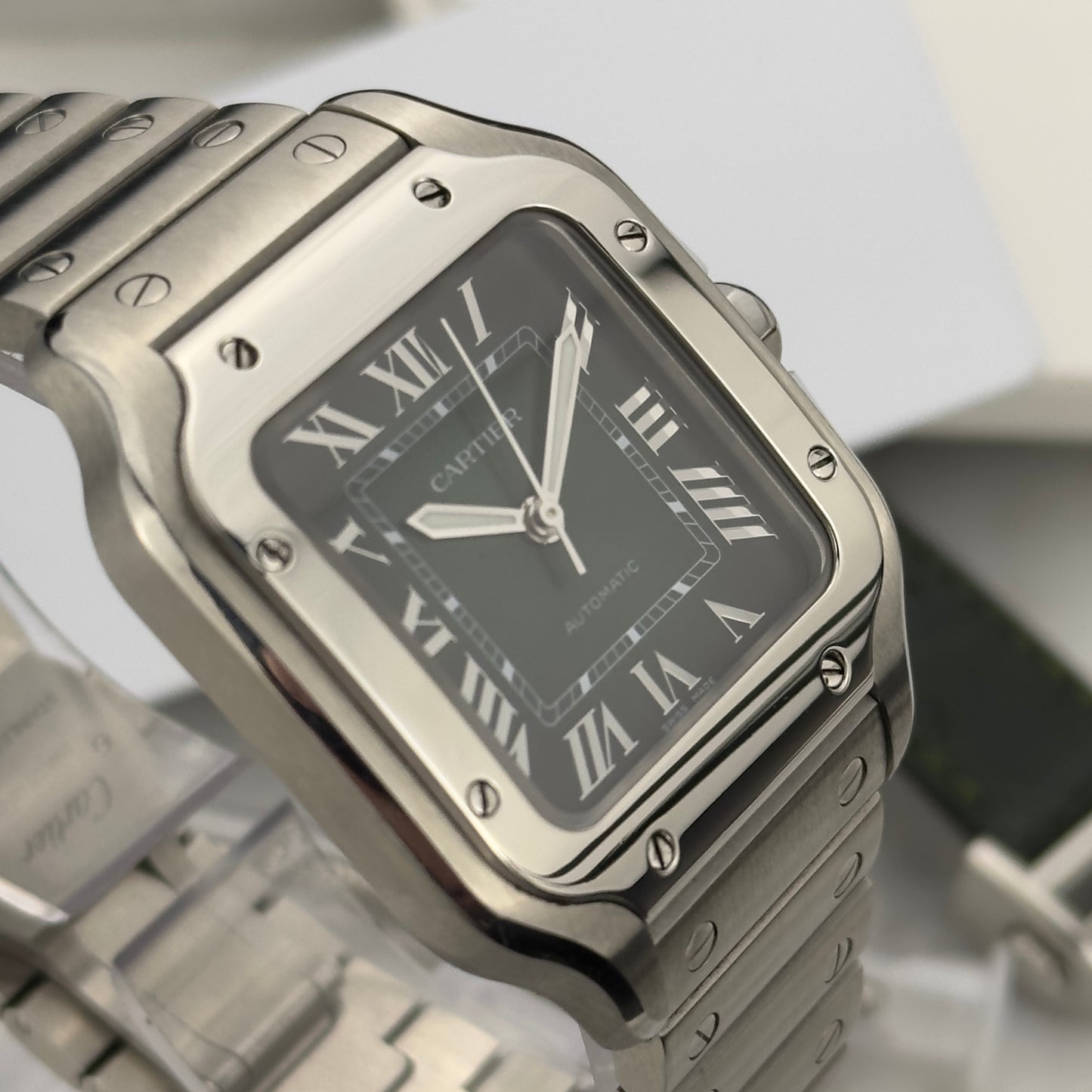 2023 Cartier Santos Medium Green | WSSA0061 | Full Set