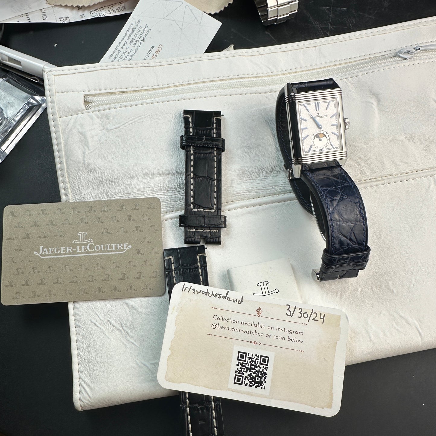 Jaeger-LeCoultre Reverso Moon Tribute Duo Q3948420 with card and extra strap