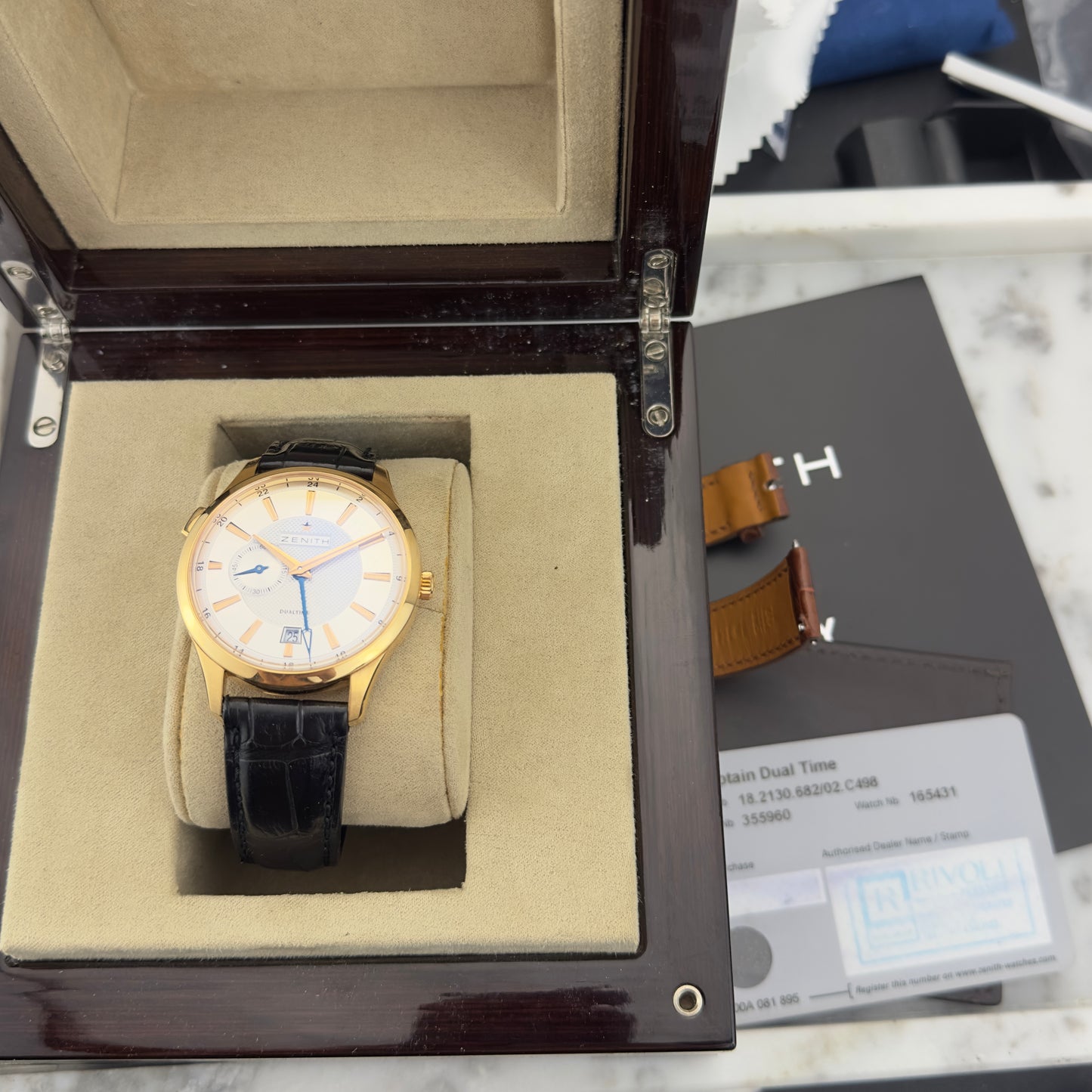 Zenith Captain Dual Time Rose Gold | 18.2130.682/02.C498 | Full Set