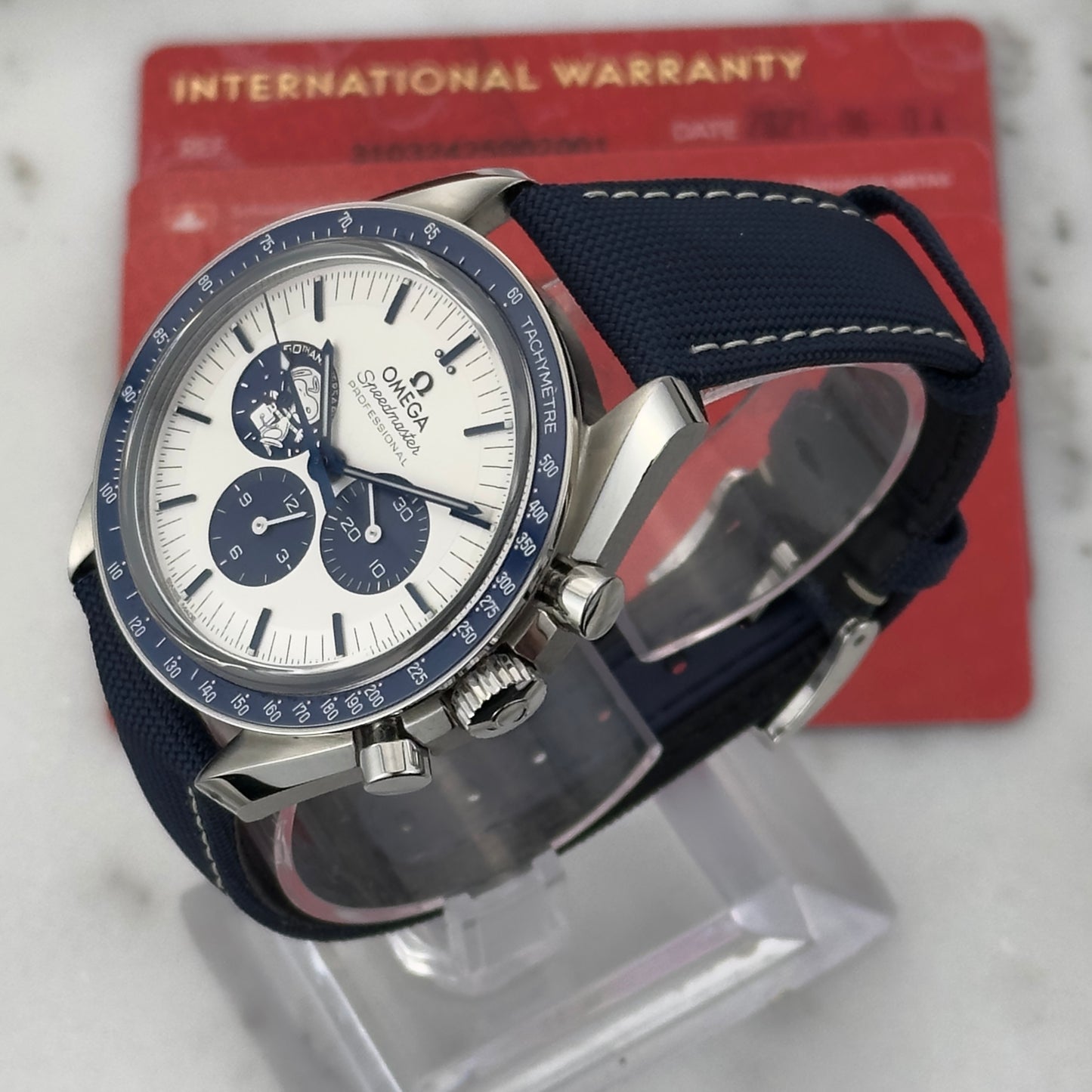 2021 Omega Speedmaster "Silver Snoopy Award" 50th Anniversary | 310.32.42.50.02.001 | Full Set