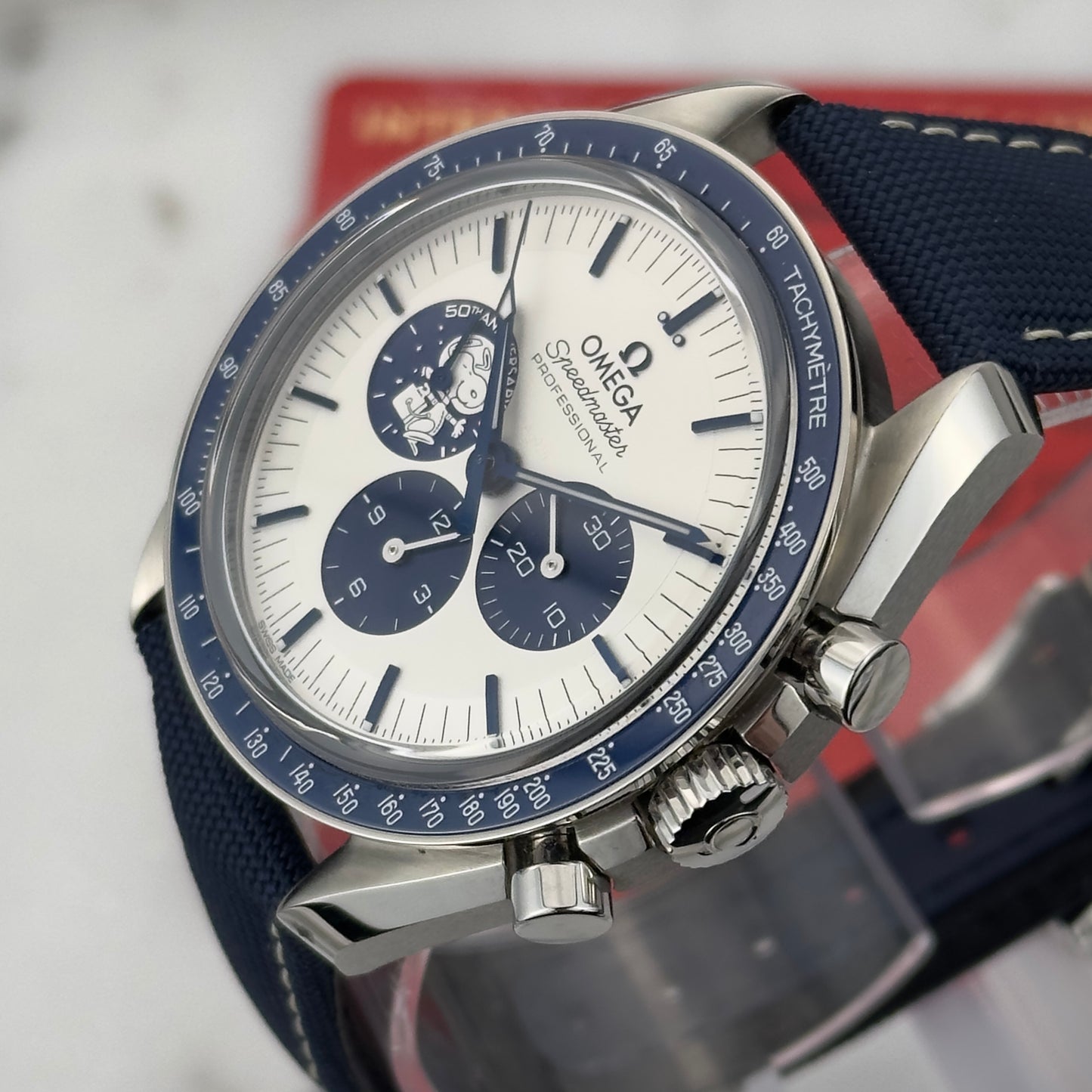 2021 Omega Speedmaster "Silver Snoopy Award" 50th Anniversary | 310.32.42.50.02.001 | Full Set