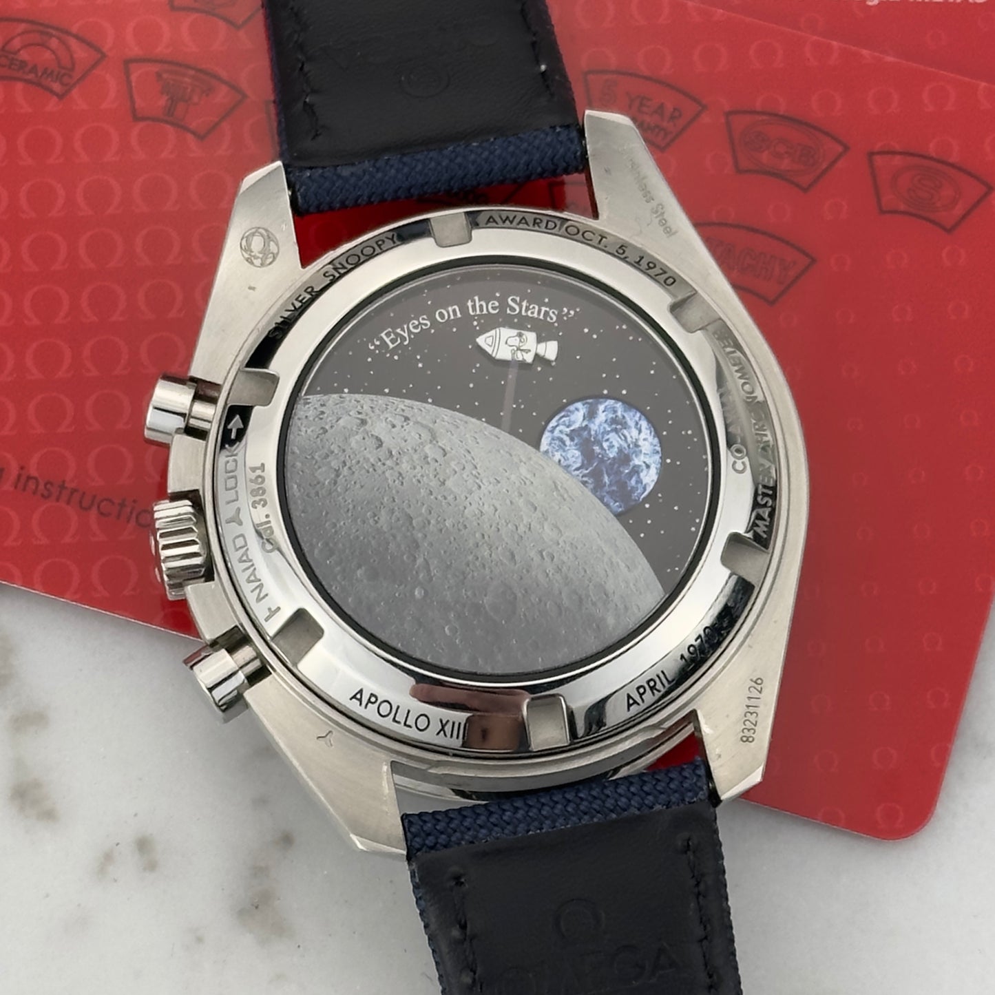 2021 Omega Speedmaster "Silver Snoopy Award" 50th Anniversary | 310.32.42.50.02.001 | Full Set